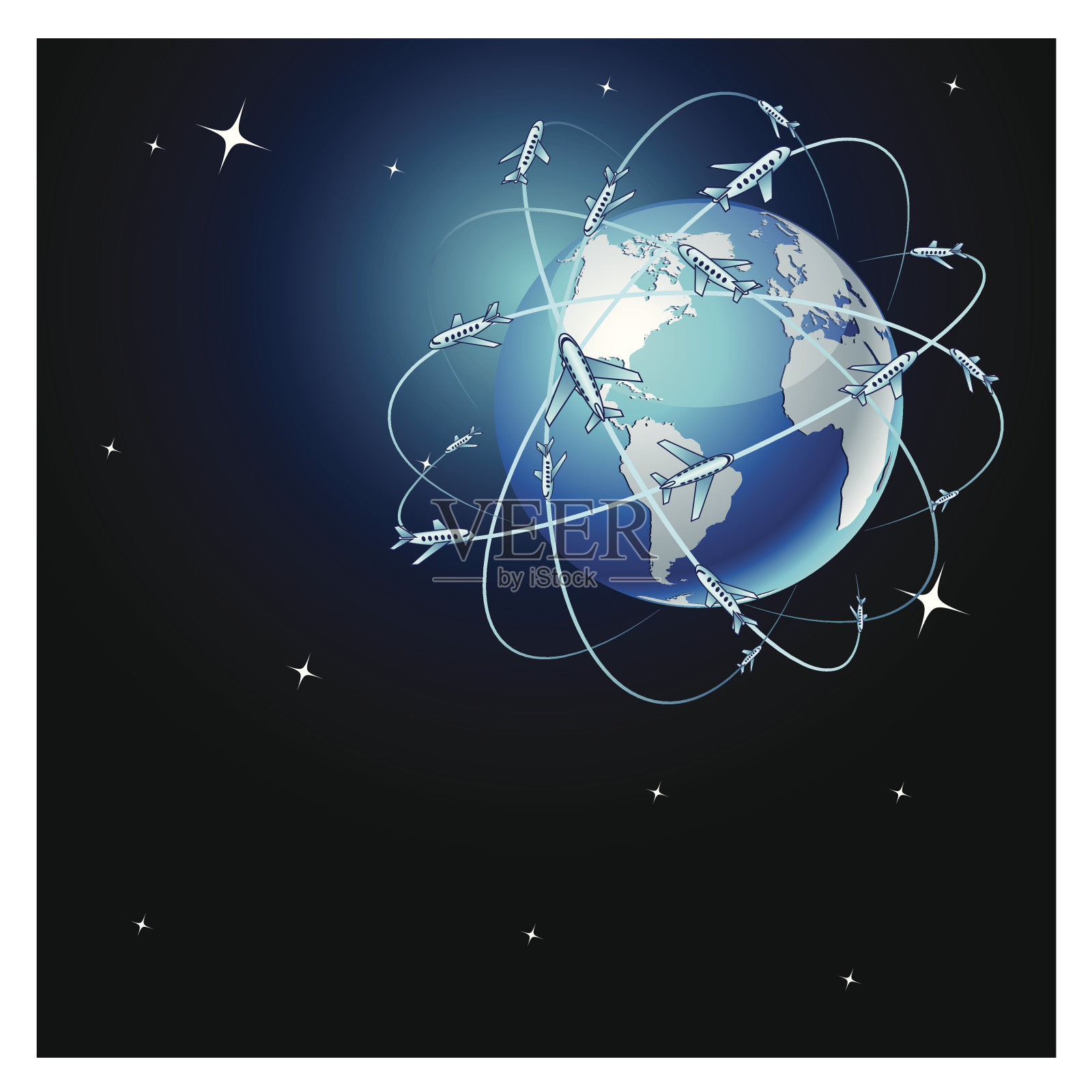 在太空中运输地球。插画图片素材