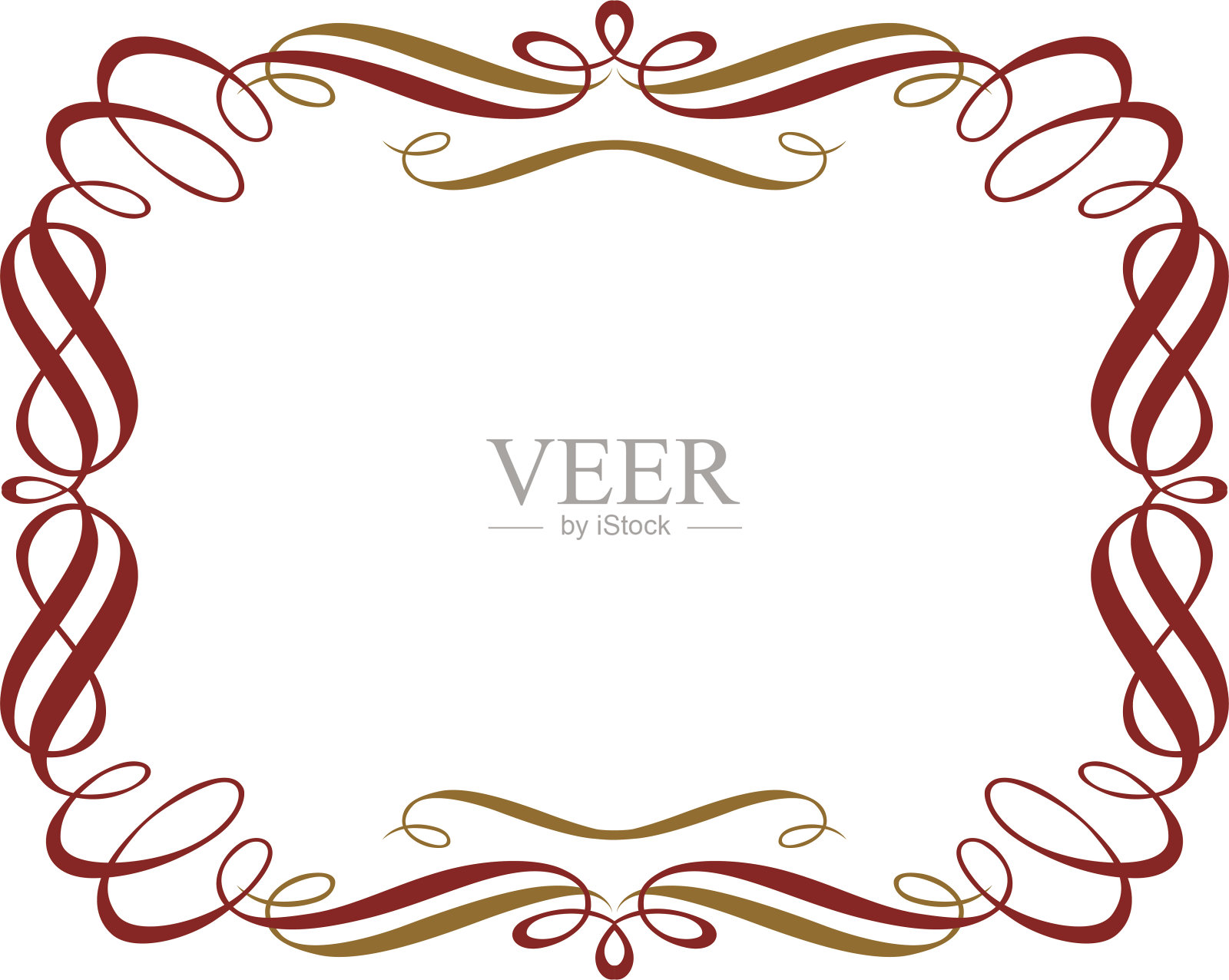 复古的红色边界插画图片素材