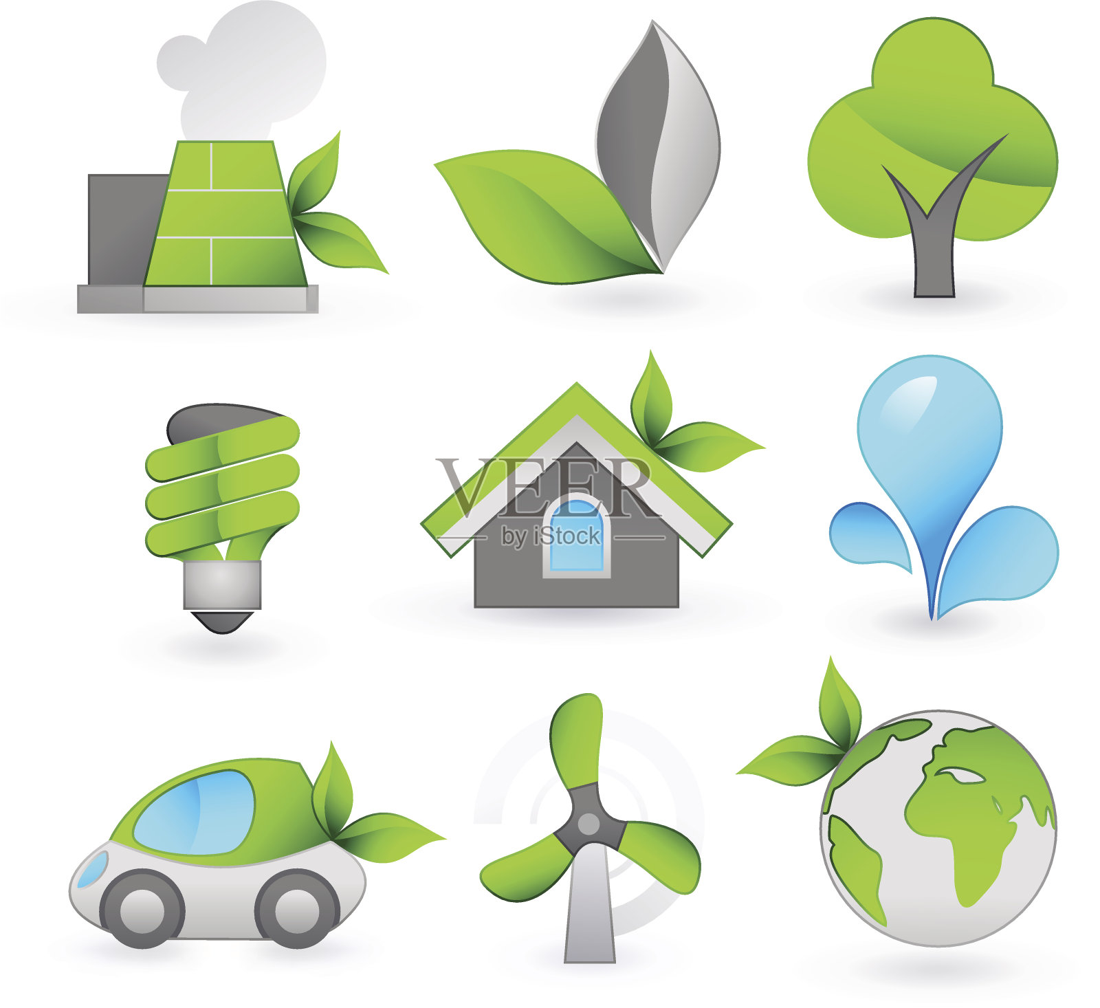 绿色图标插画图片素材