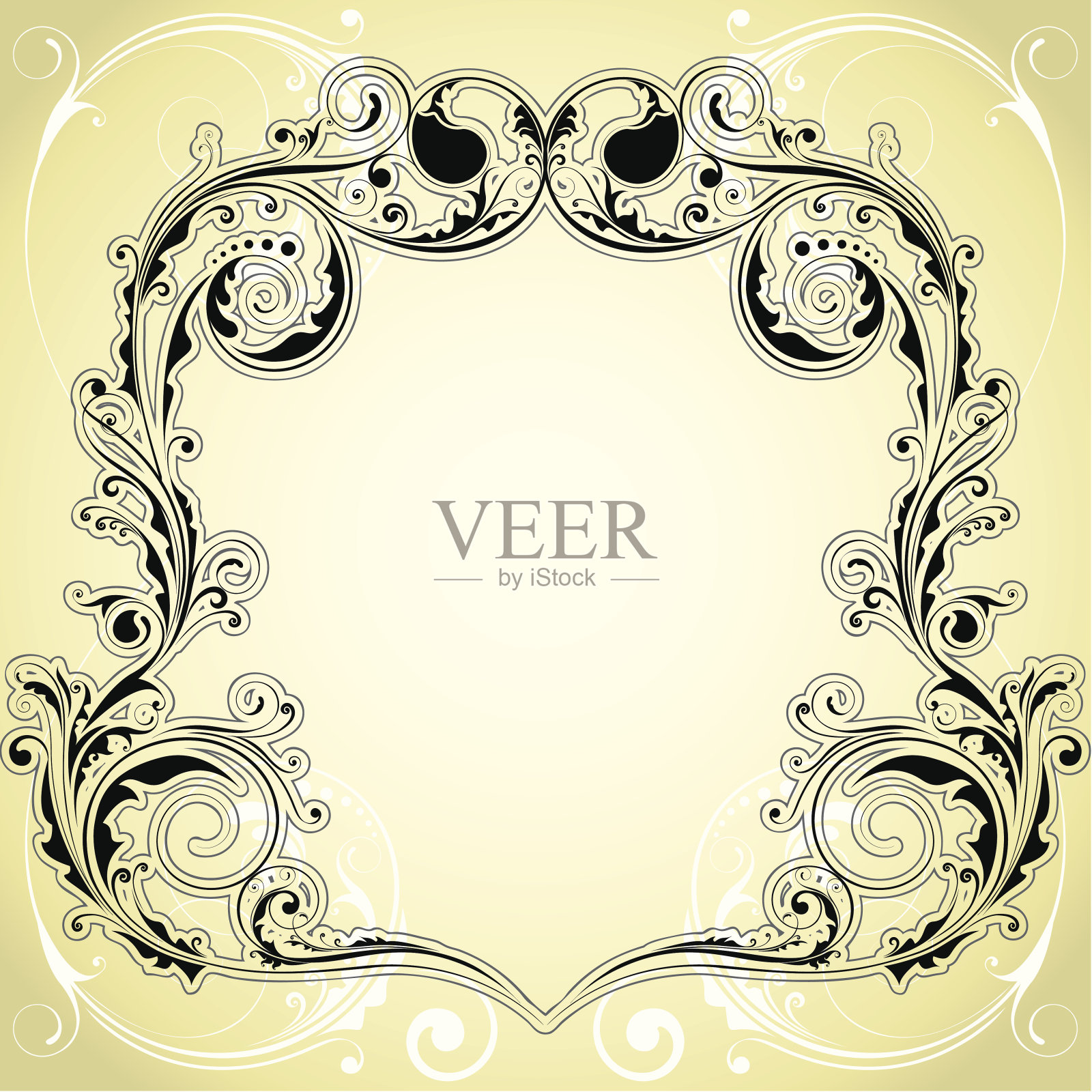 花卉复古的框架插画图片素材