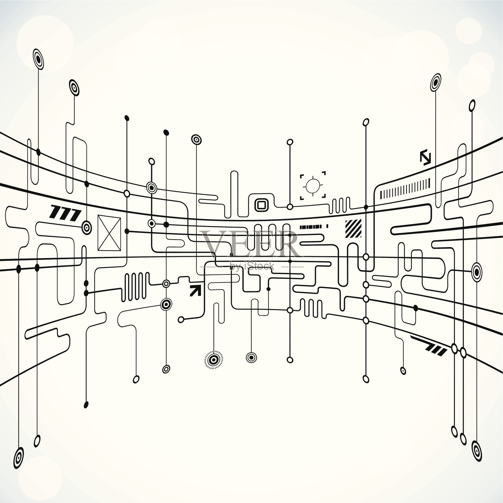抽象的技术背景插画图片素材
