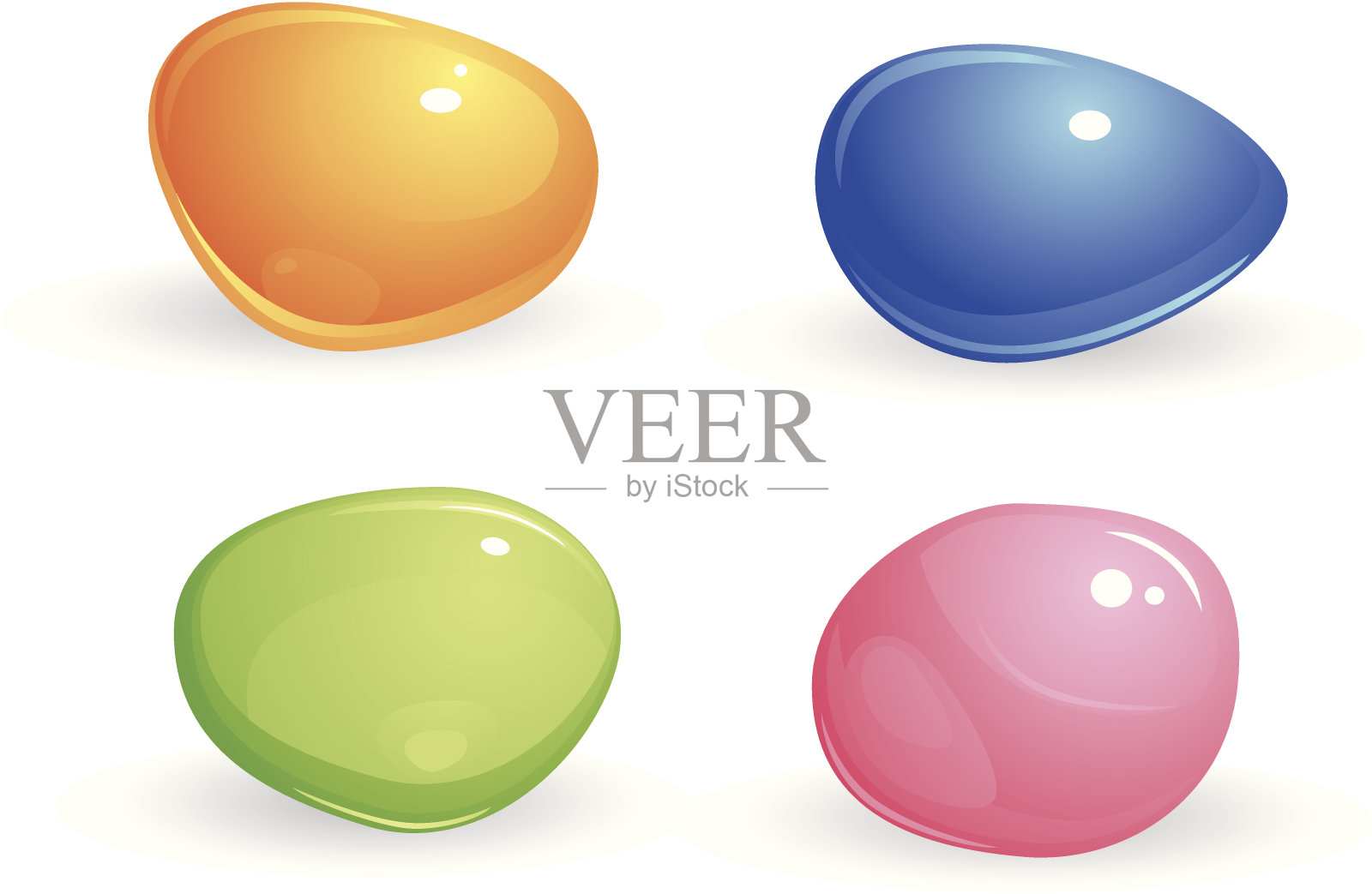 四个彩色宝石设计元素图片