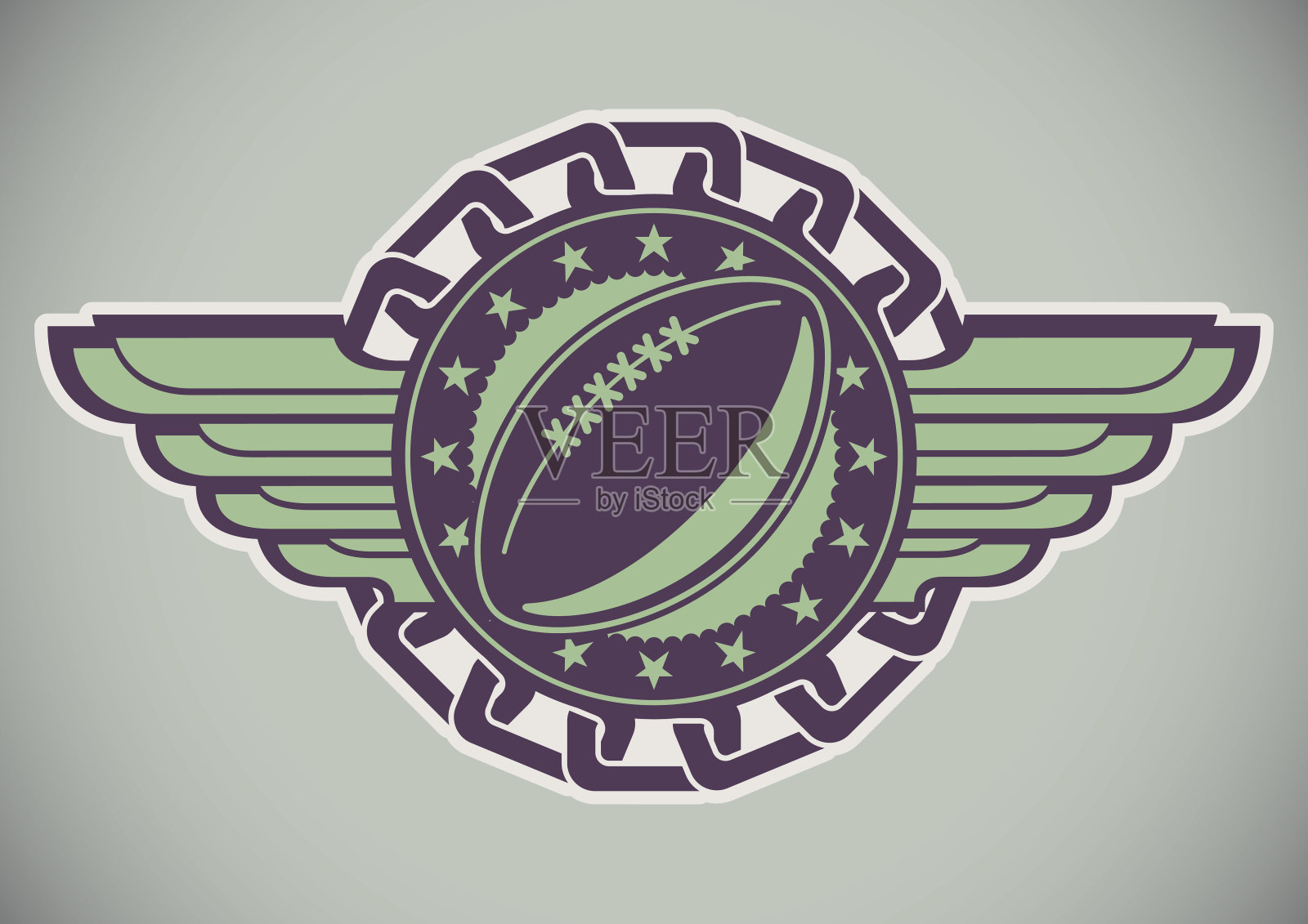 复古美式足球的标志。插画图片素材