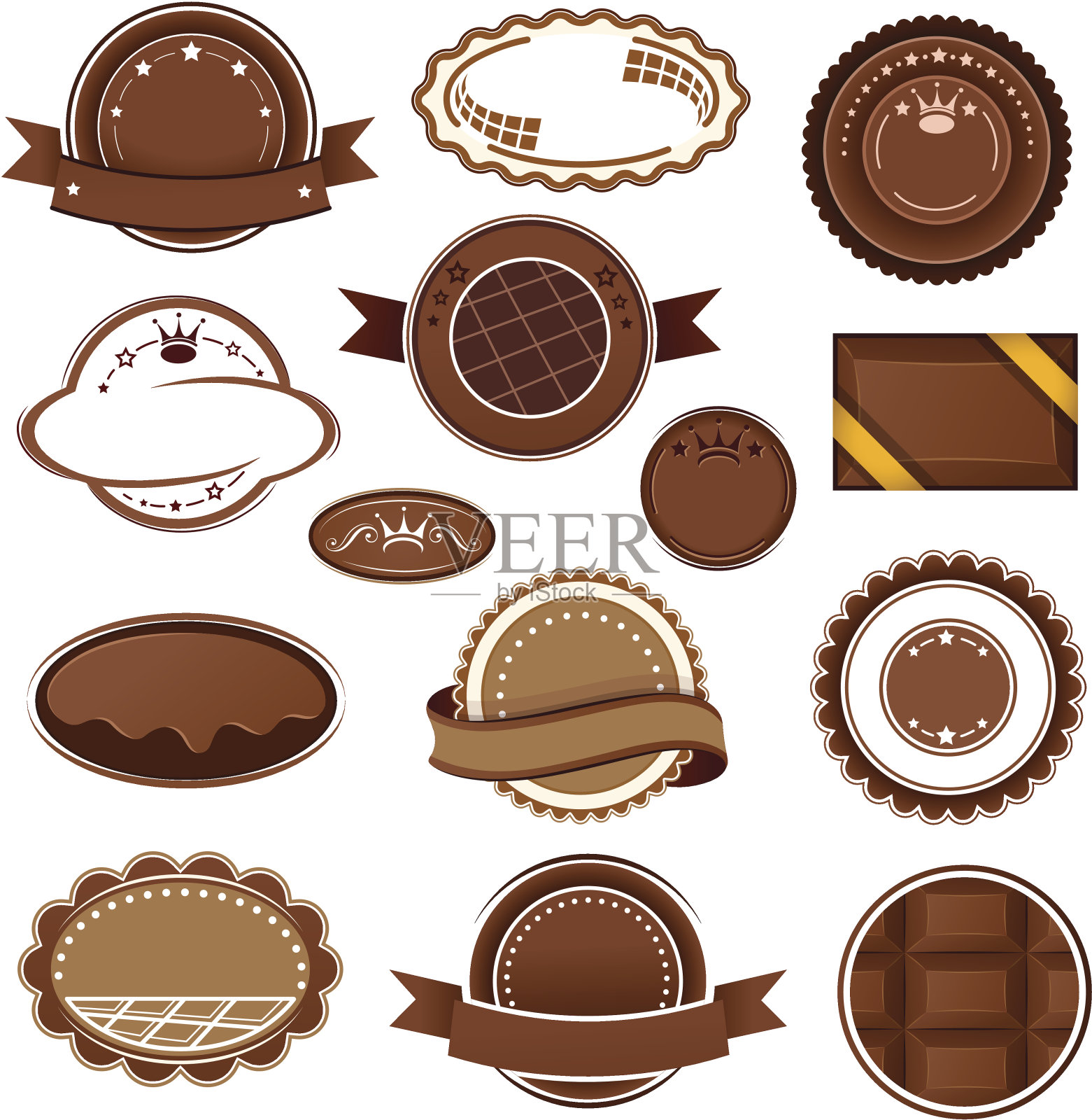 Сhocolate徽章和标签插画图片素材