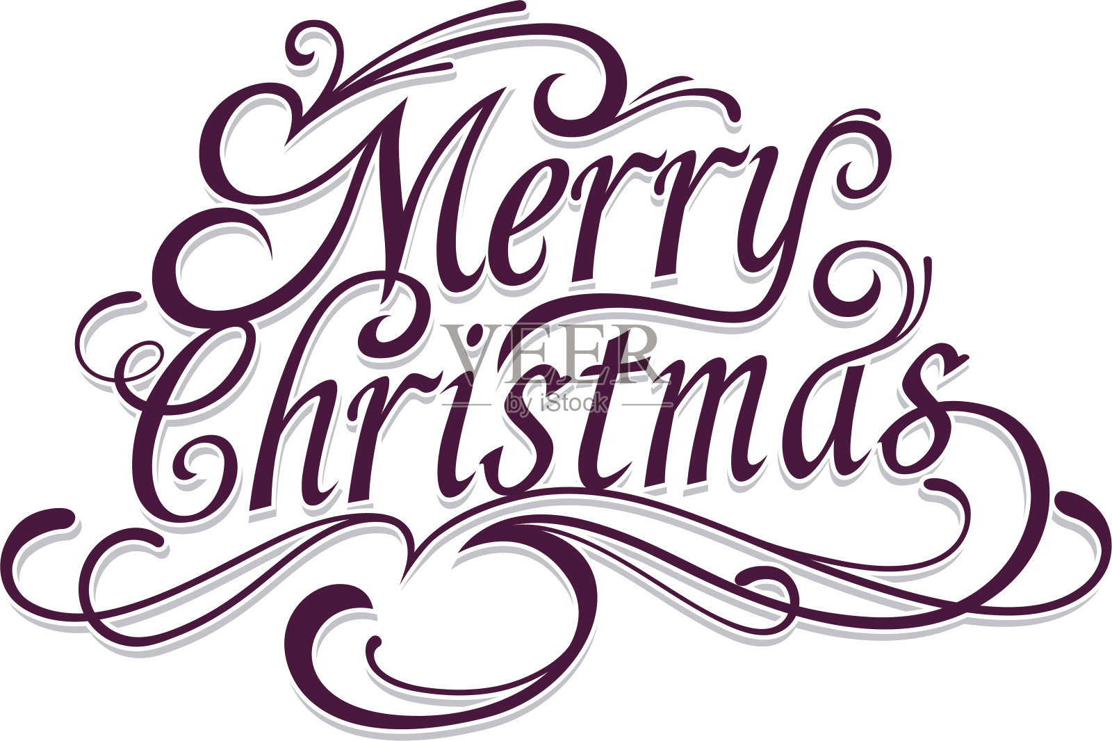 圣诞快乐矢量书法字样插画图片素材
