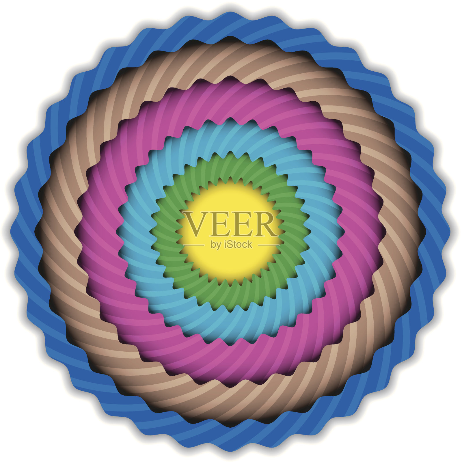 圆形波浪文摘插画图片素材