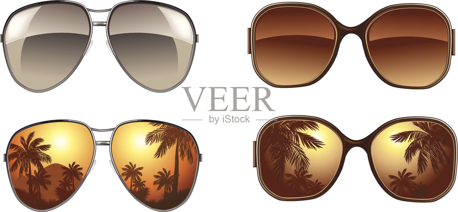 一套矢量太阳镜设计元素图片