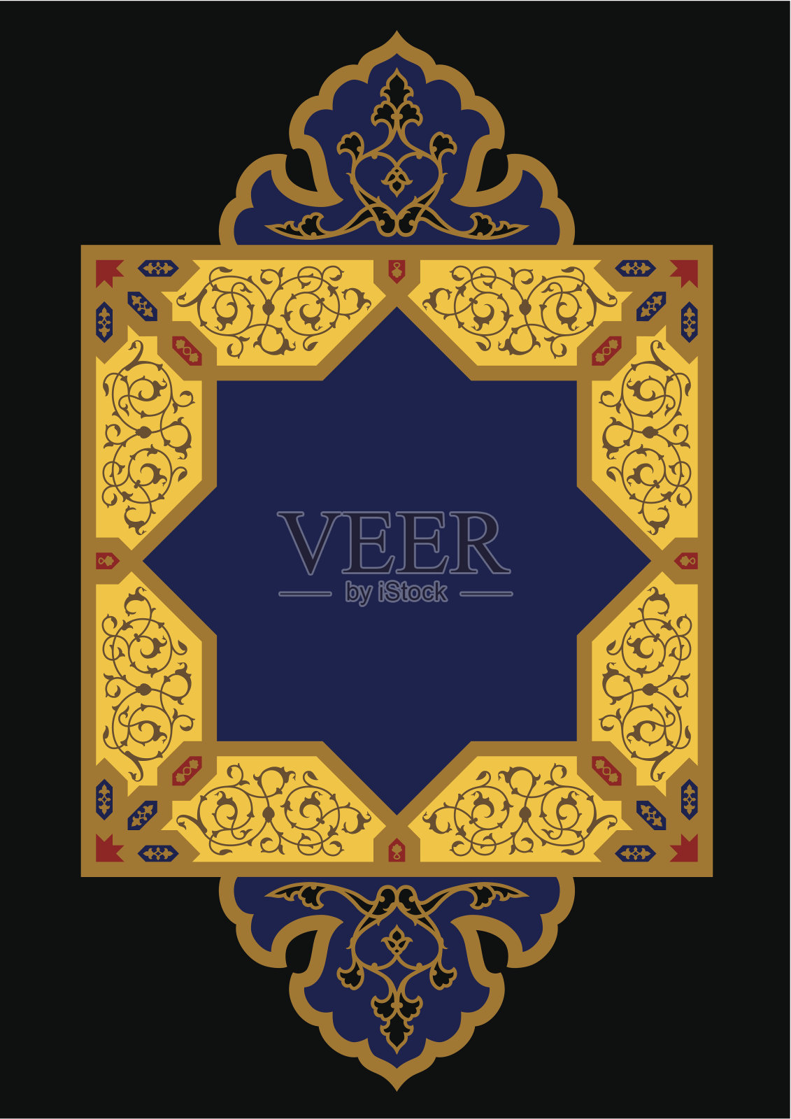 撒马尔罕花卉框架插画图片素材