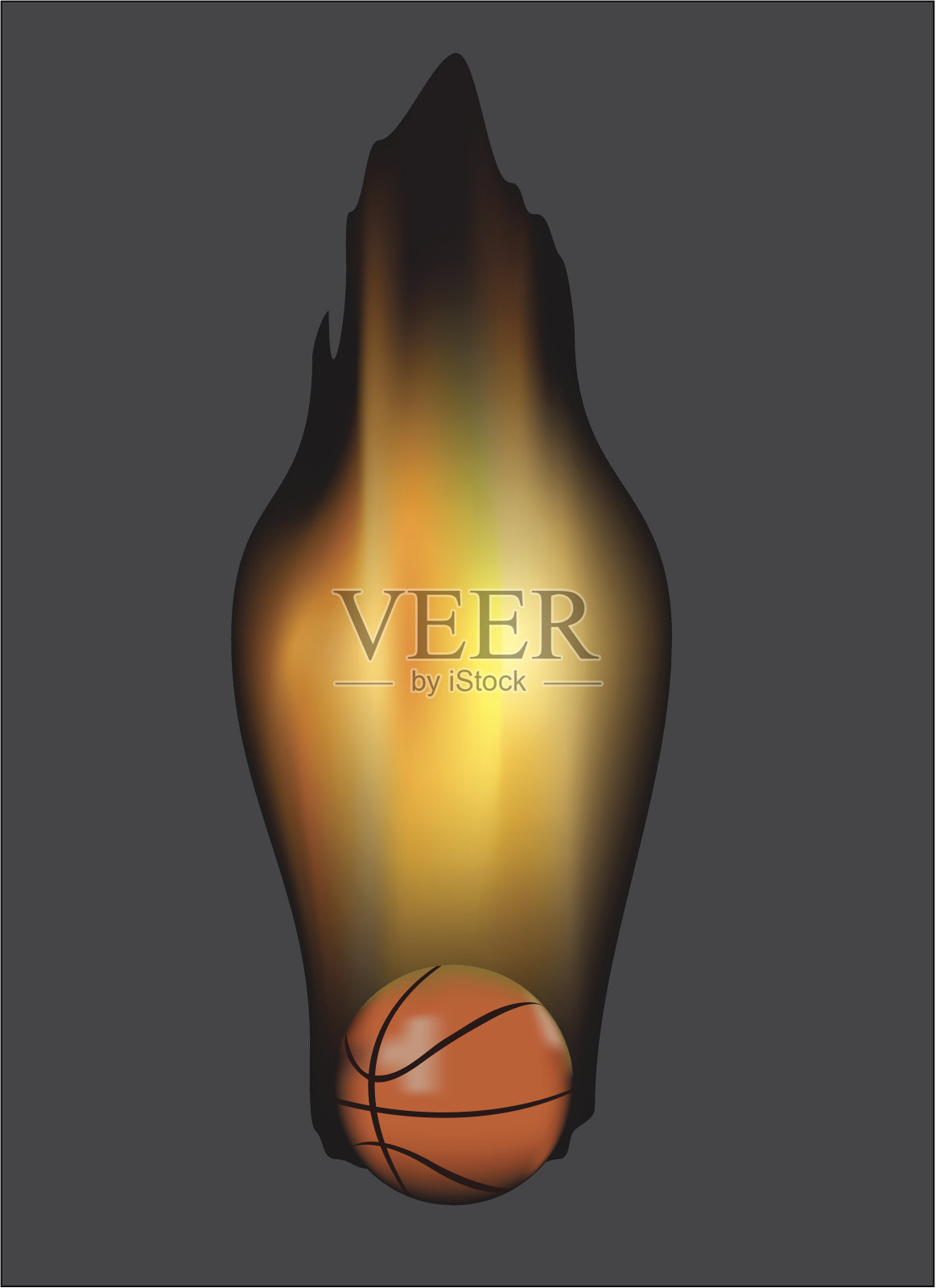 篮球火插画图片素材