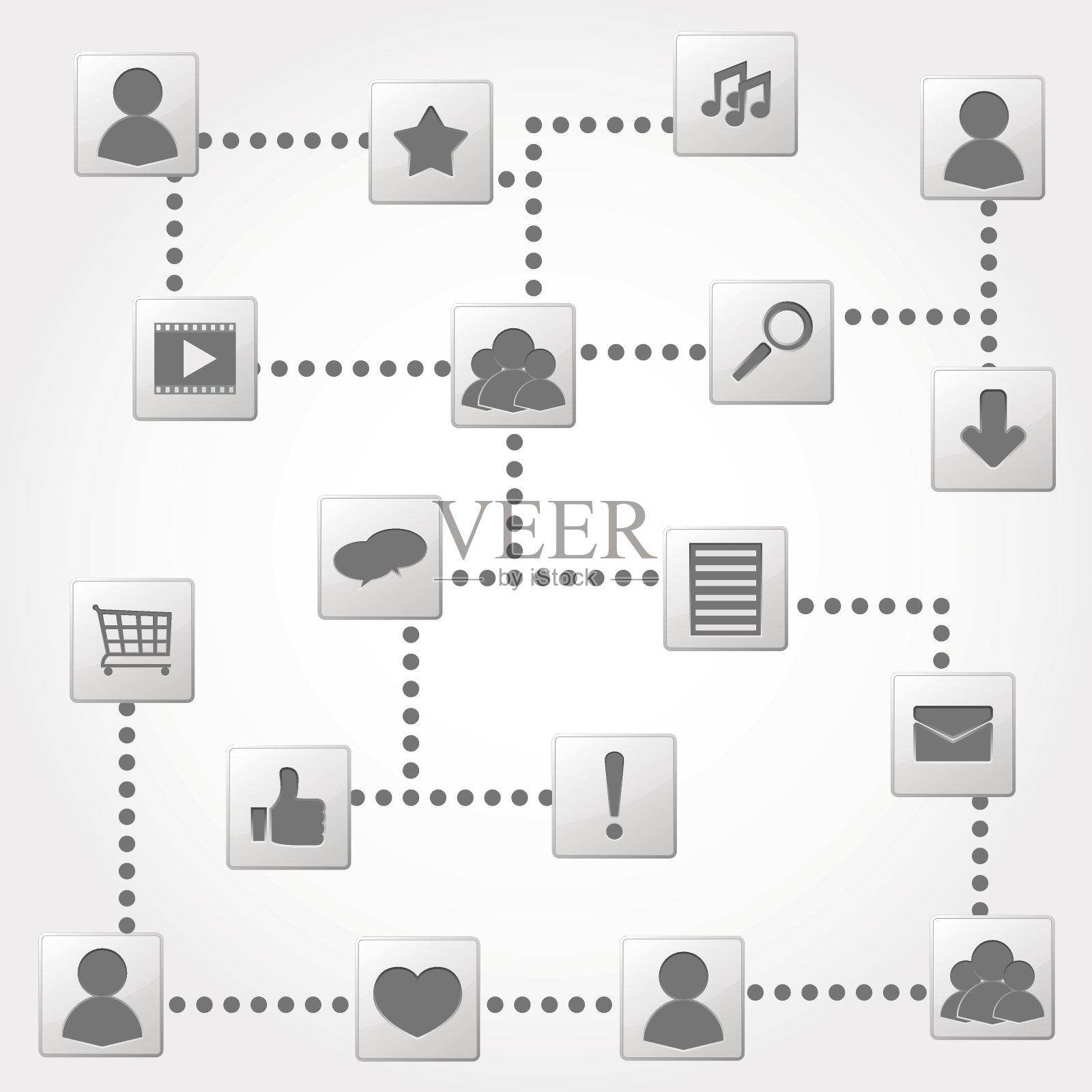 社交网络的概念图标素材