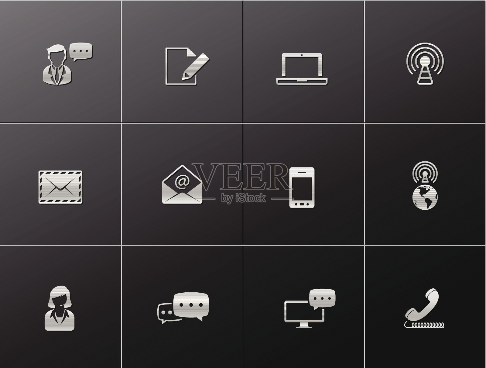 金属图标-沟通图标素材