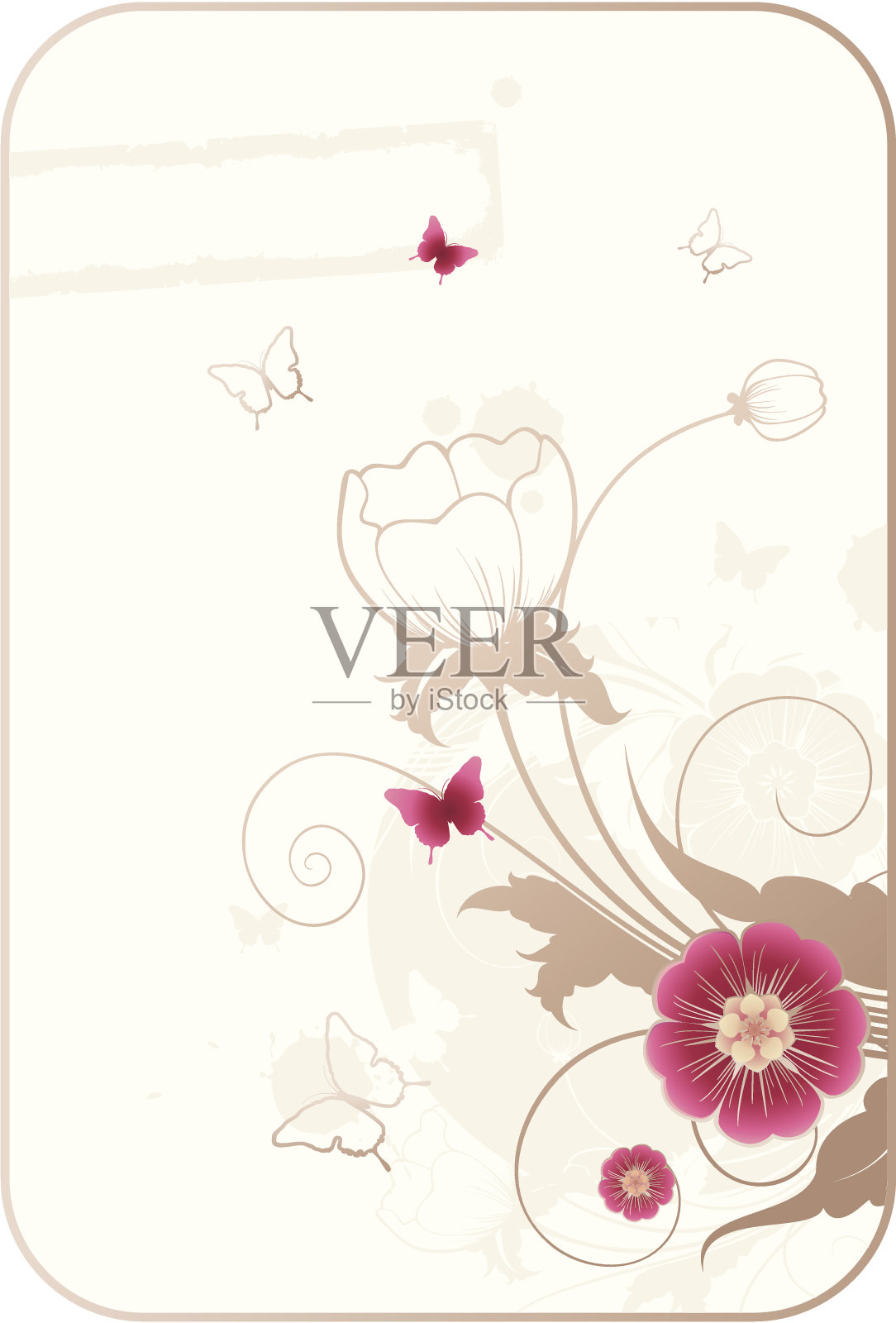 花卉背景与框架为您的文本设计模板素材