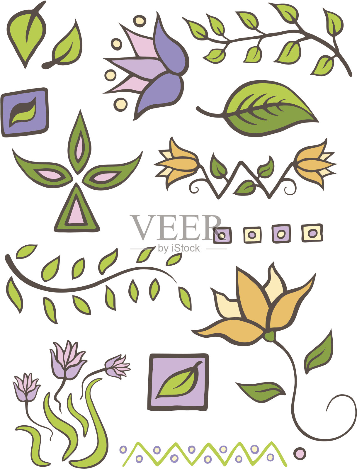 花的设计元素插画图片素材