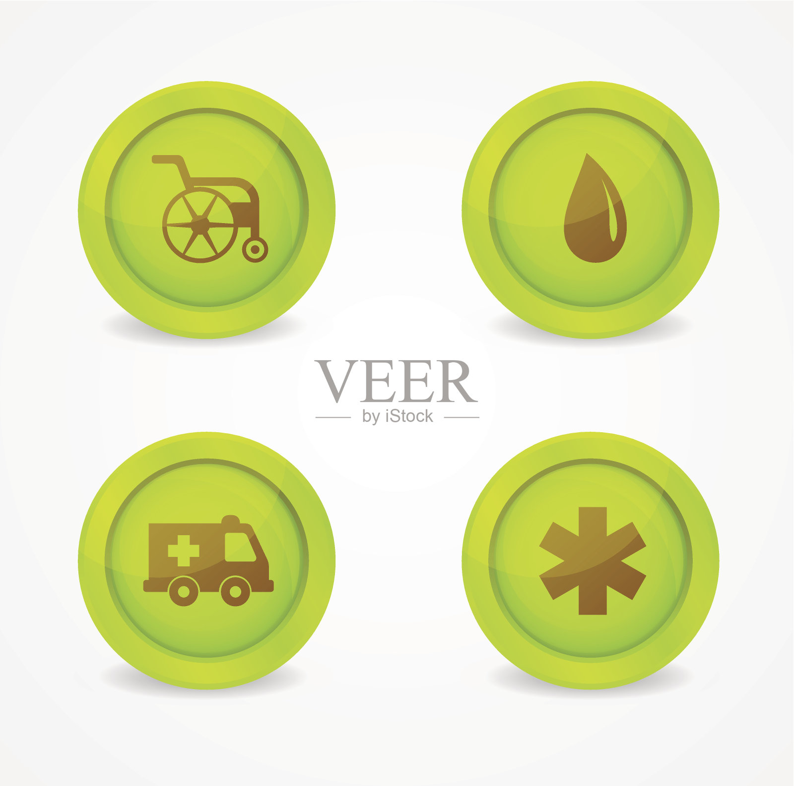 白色背景上的医疗图标矢量集图标素材