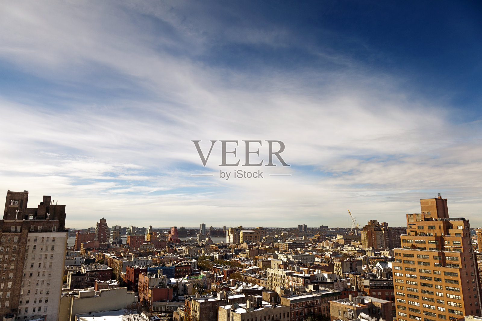 纽约曼哈顿西村雪覆盖屋顶照片摄影图片