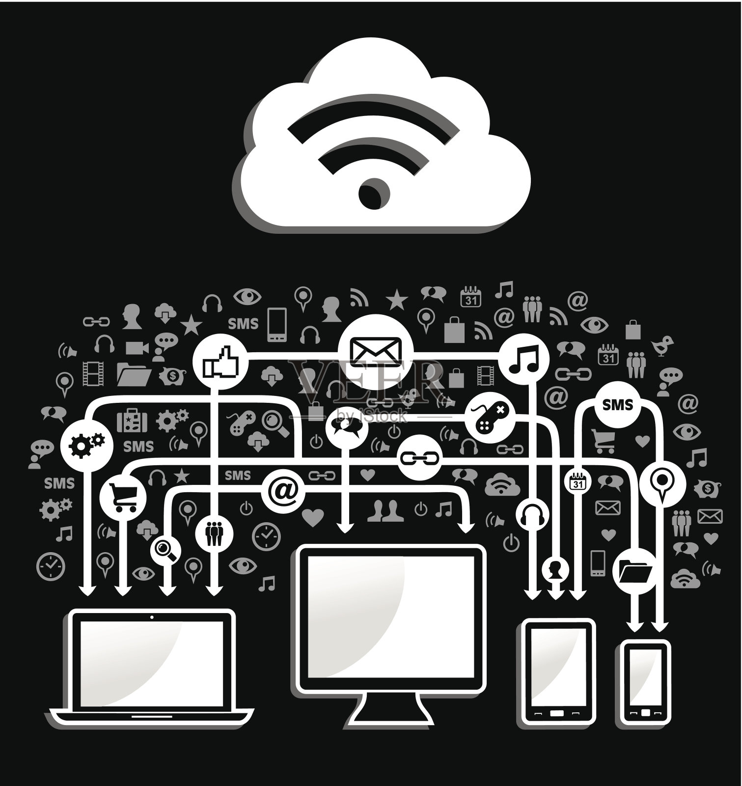 云计算网络插画图片素材