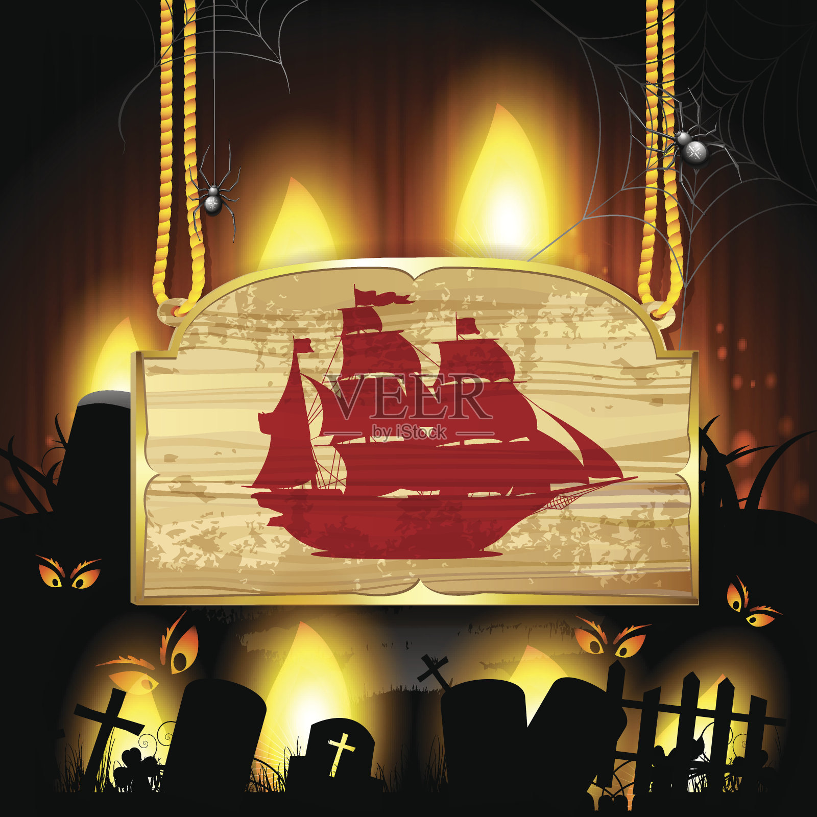 海盗船插画图片素材