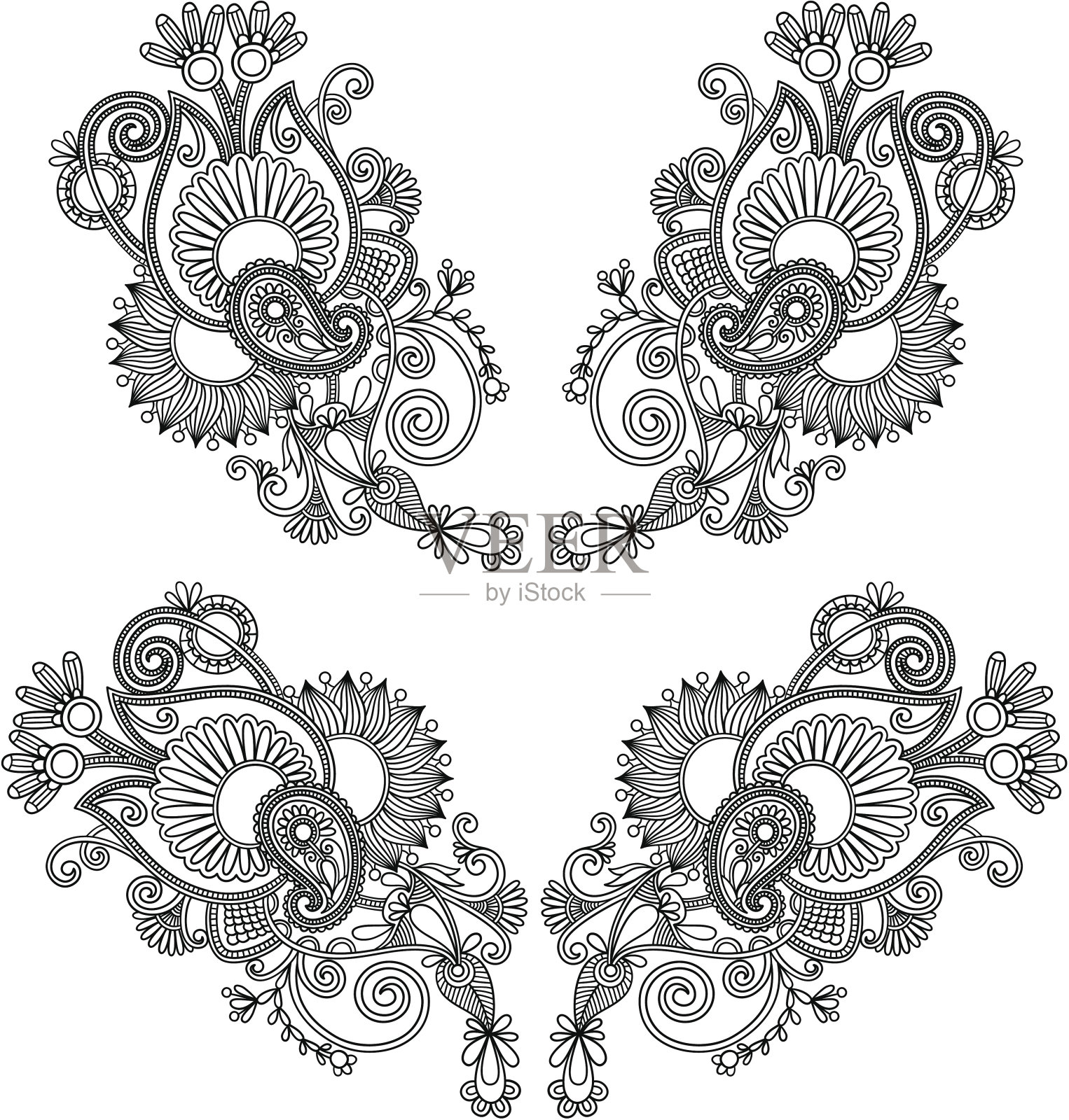 华丽的对称装饰插画图片素材