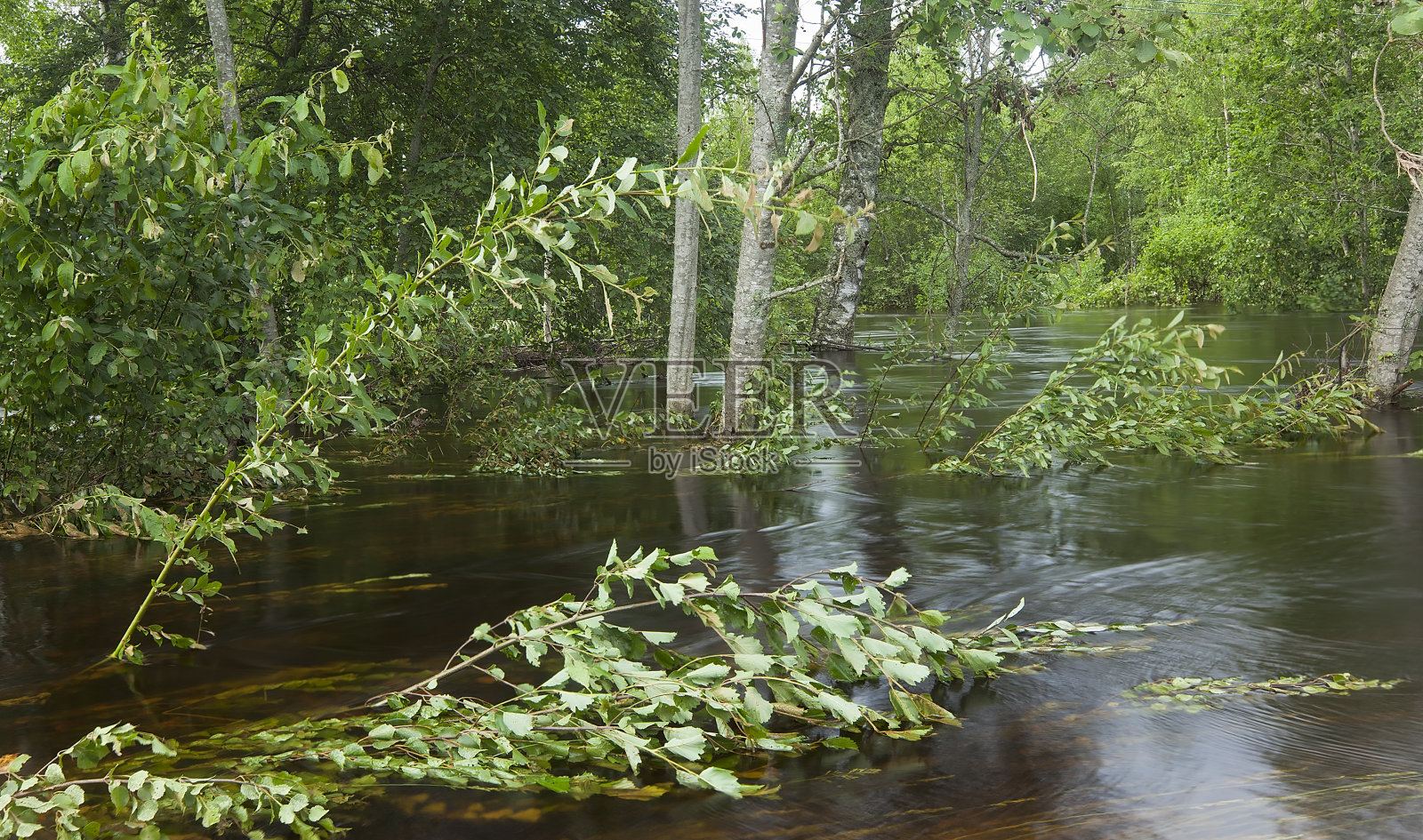 暴雨后的淹水地区照片摄影图片