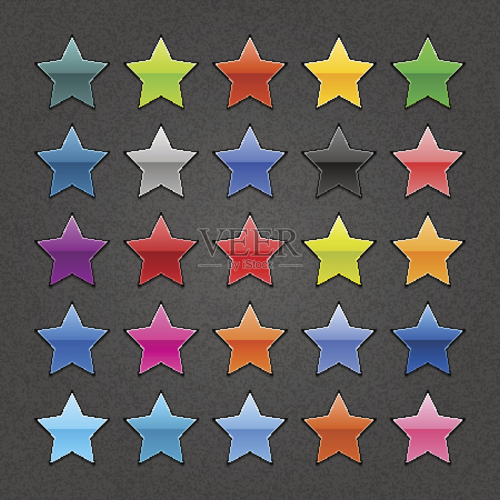 星星标志光滑图标网页按钮阴影噪声效果纹理图标素材