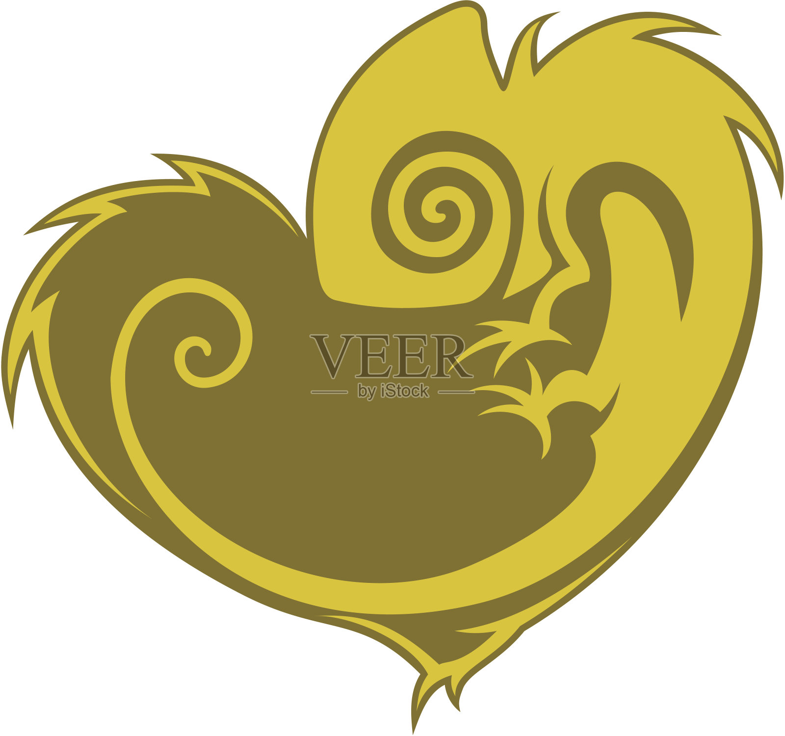 心形的变色龙设计元素图片