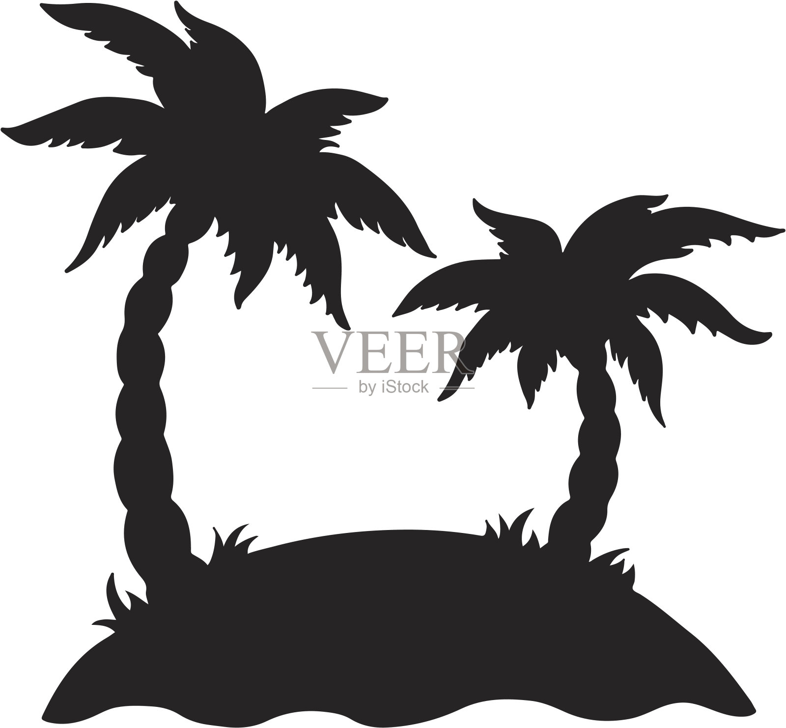 棕榈岛屿设计元素图片