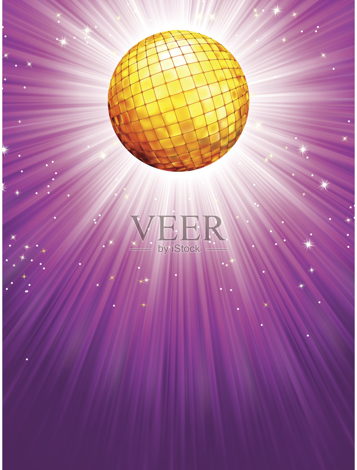 紫色的迪斯科舞厅闪耀着星光。EPS 8插画图片素材