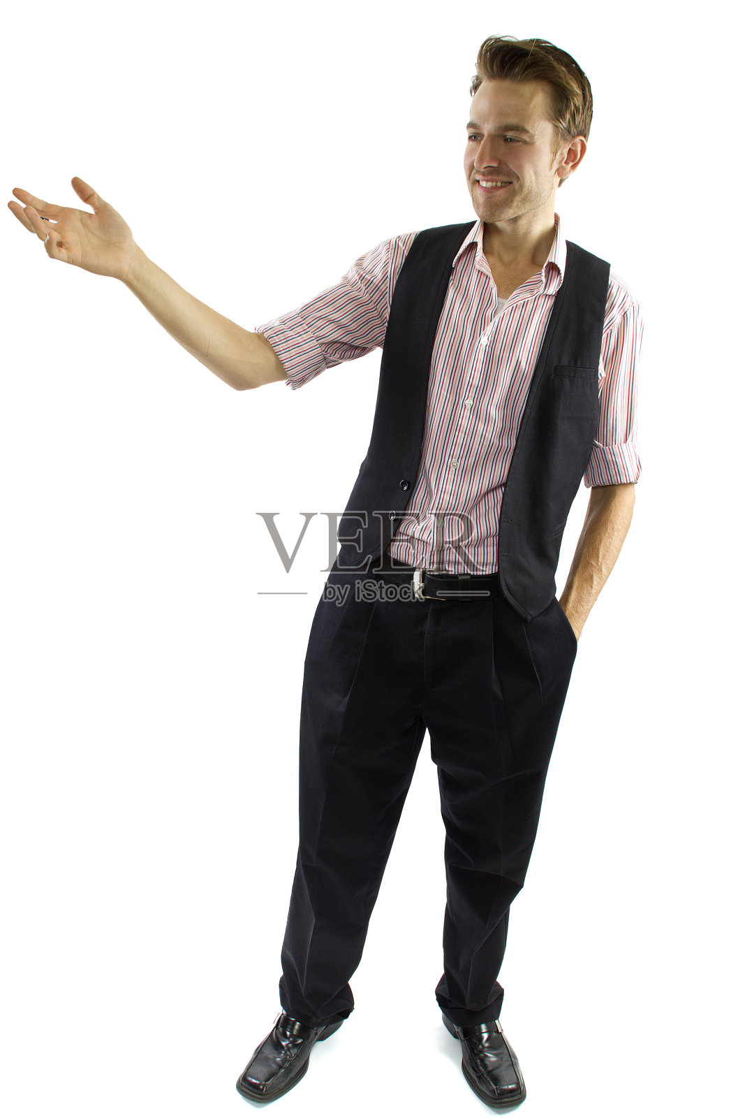 男人在一个商务休闲装展示姿态照片摄影图片
