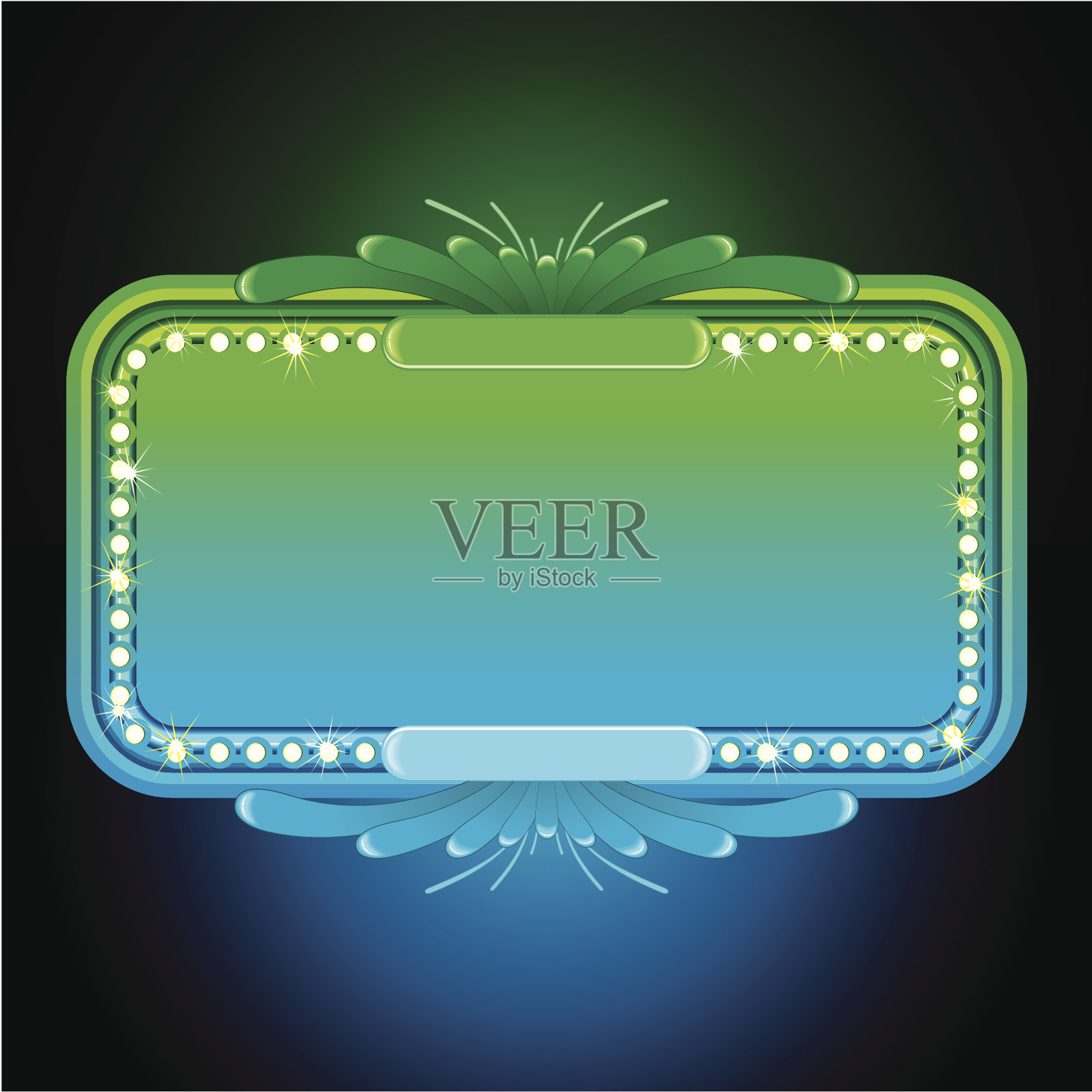 明亮的绿松石霓虹灯插画图片素材