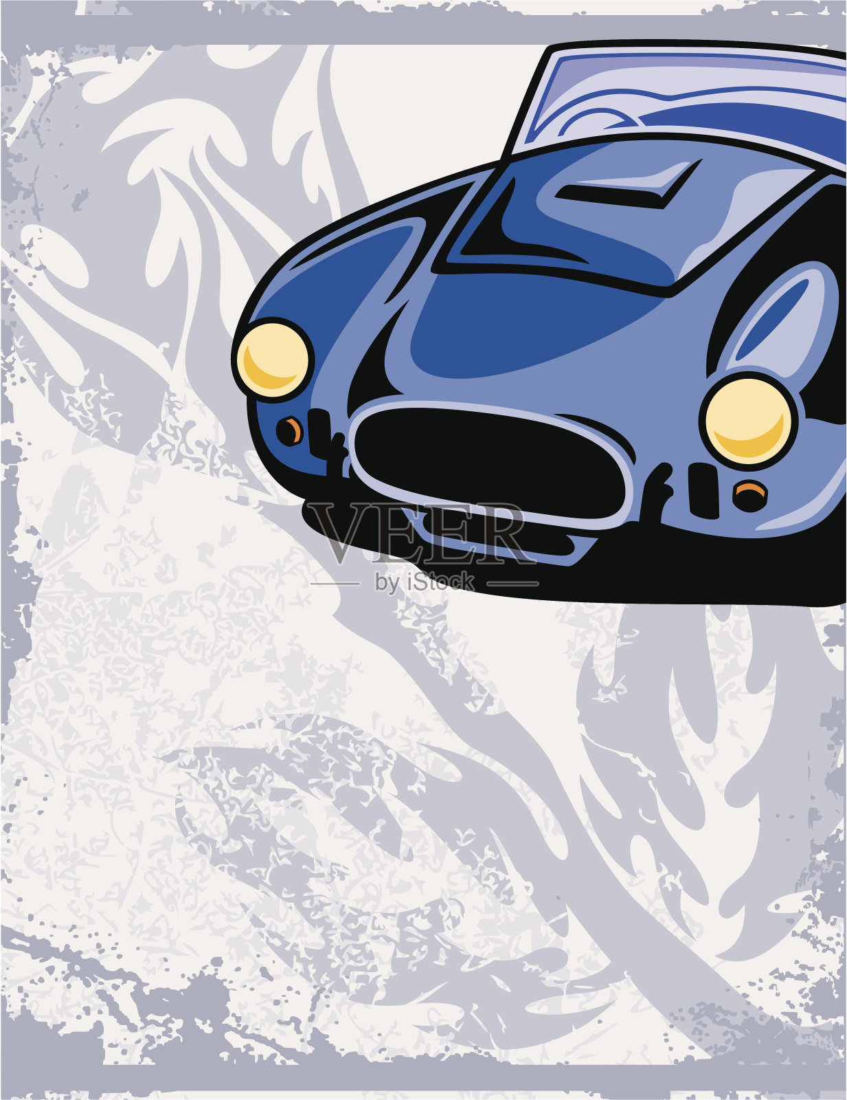 改装车汽车背景系列插画图片素材