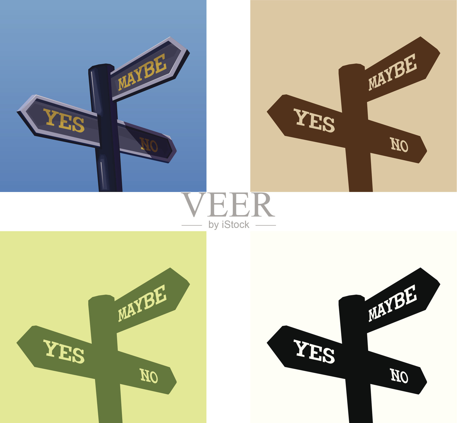 是的，不，也许是签字插画图片素材