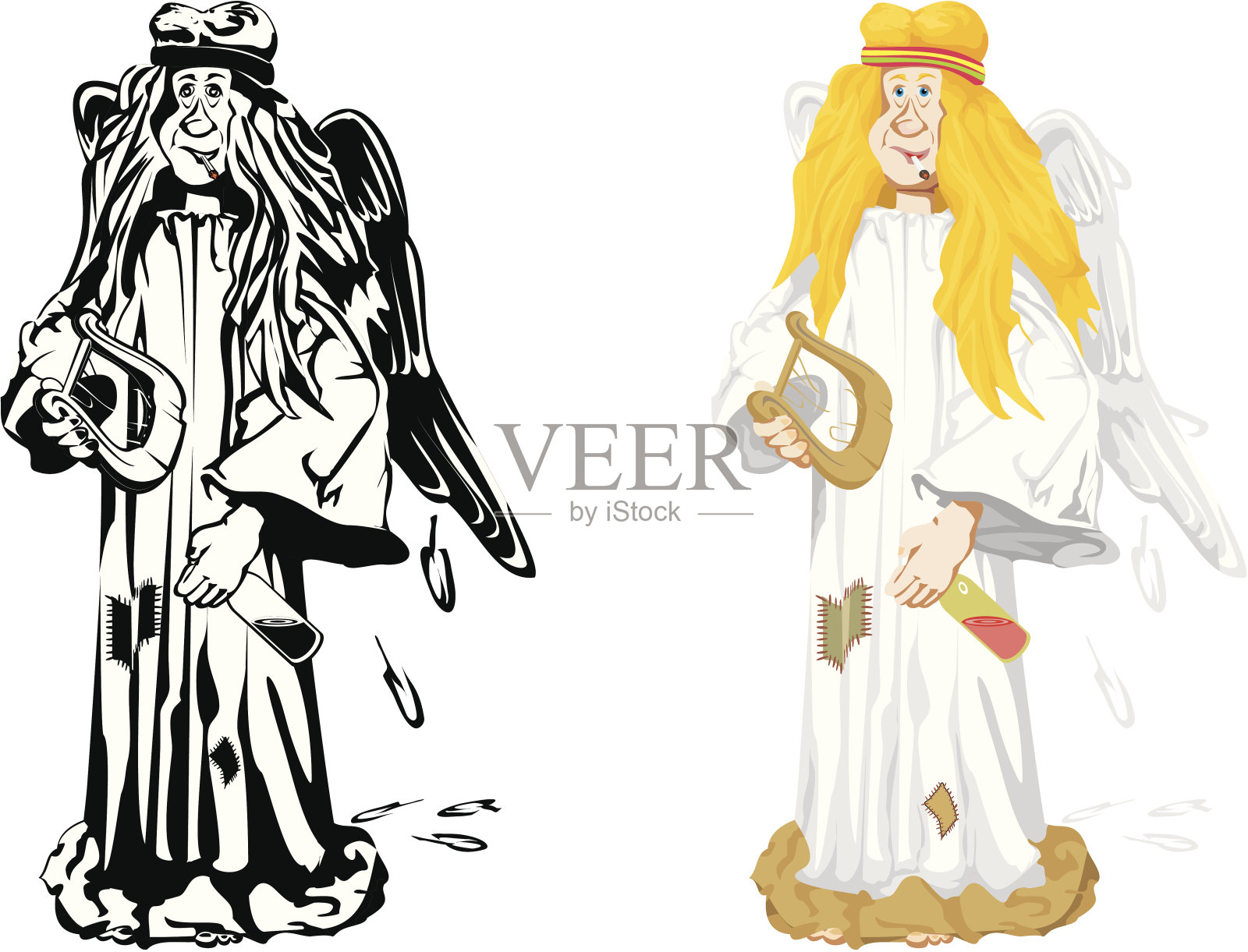 堕落的天使插画图片素材