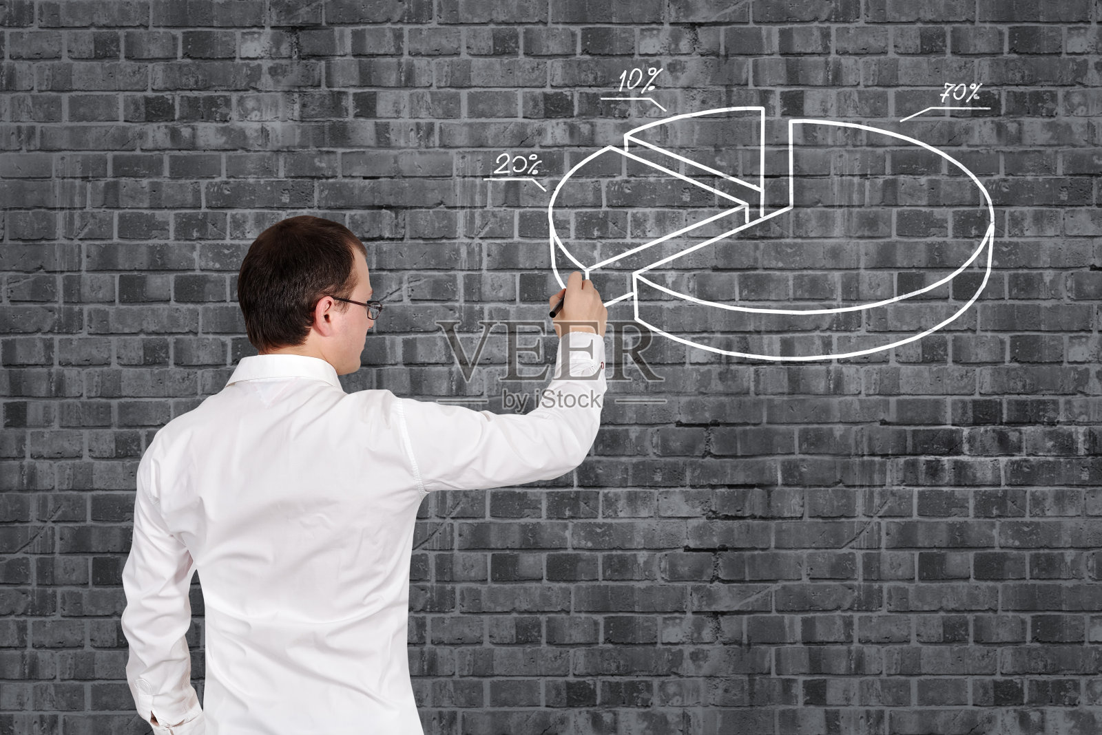 人画饼图照片摄影图片