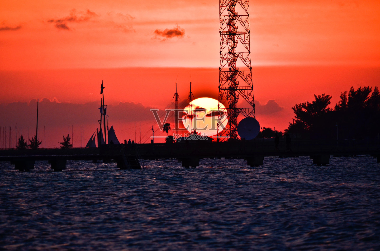 基韦斯特日落照片摄影图片