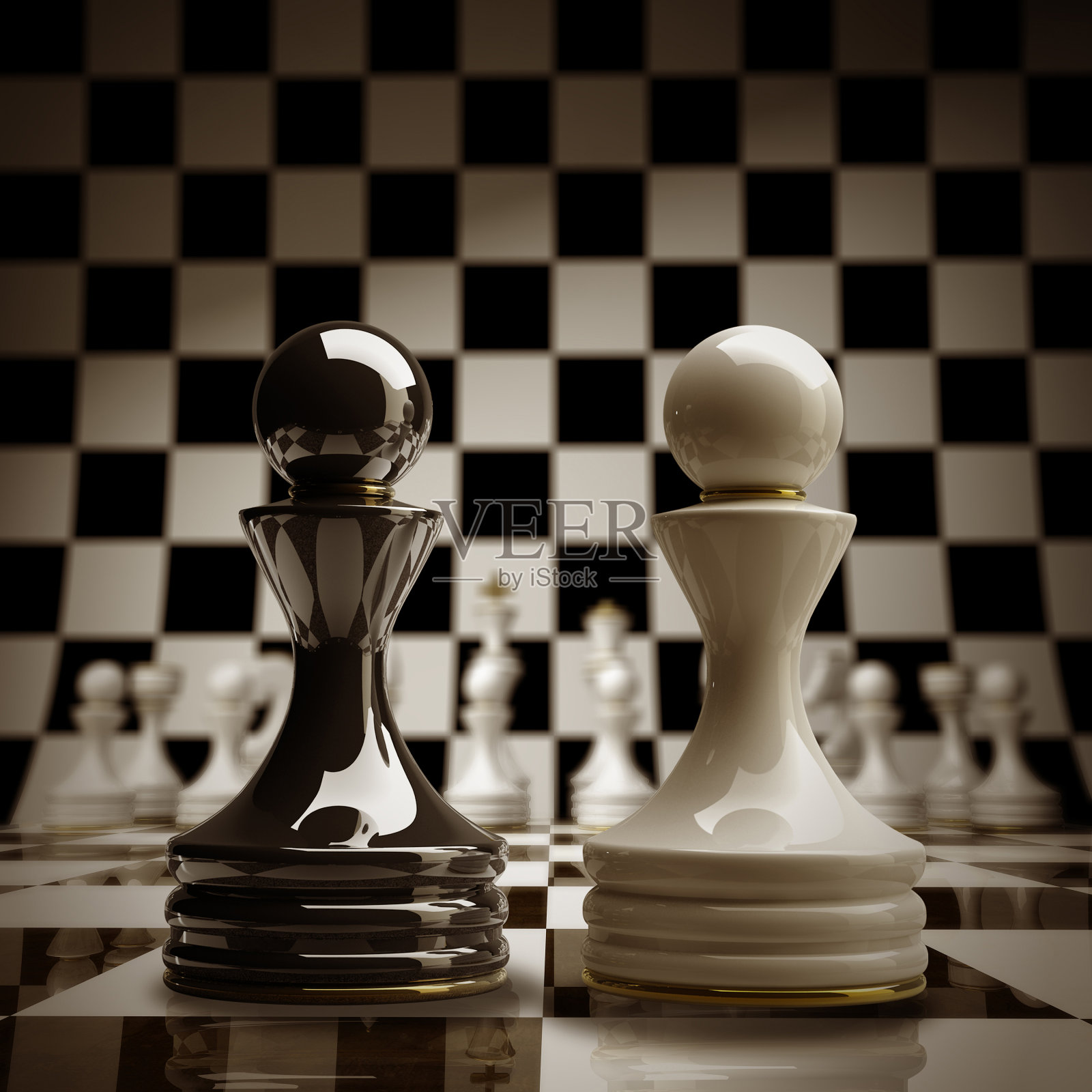 黑棋对白棋兵照片摄影图片