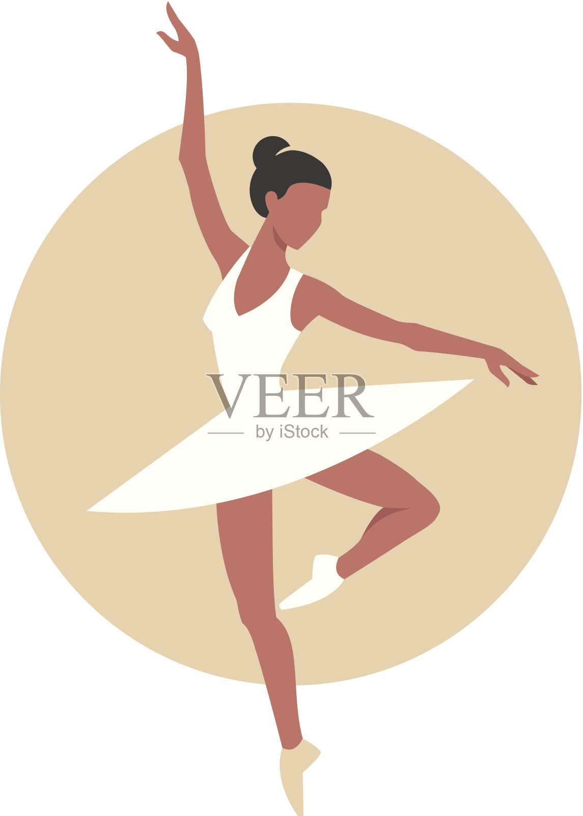 芭蕾舞演员的剪影插画图片素材