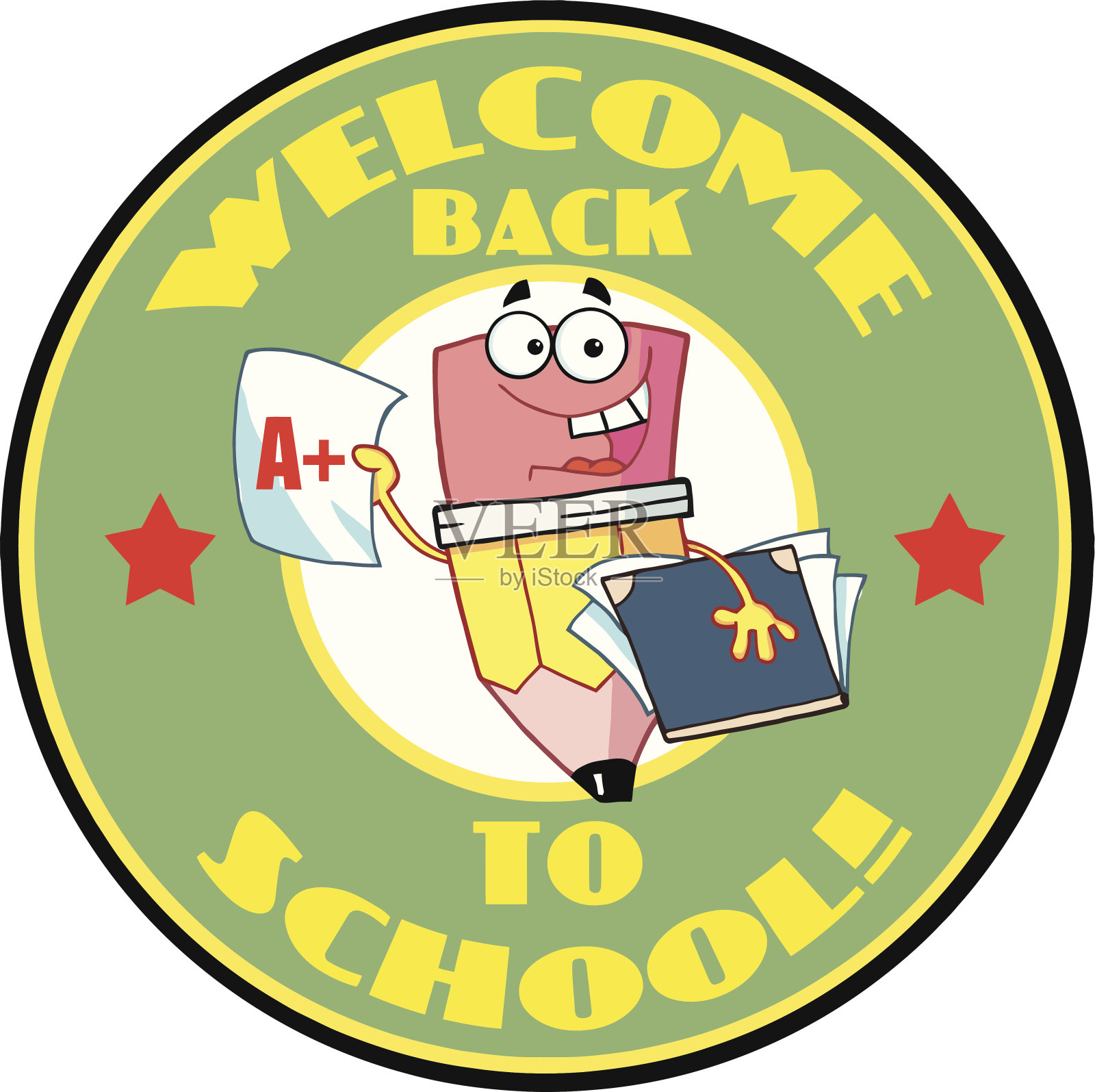 用铅笔圈出文本插画图片素材