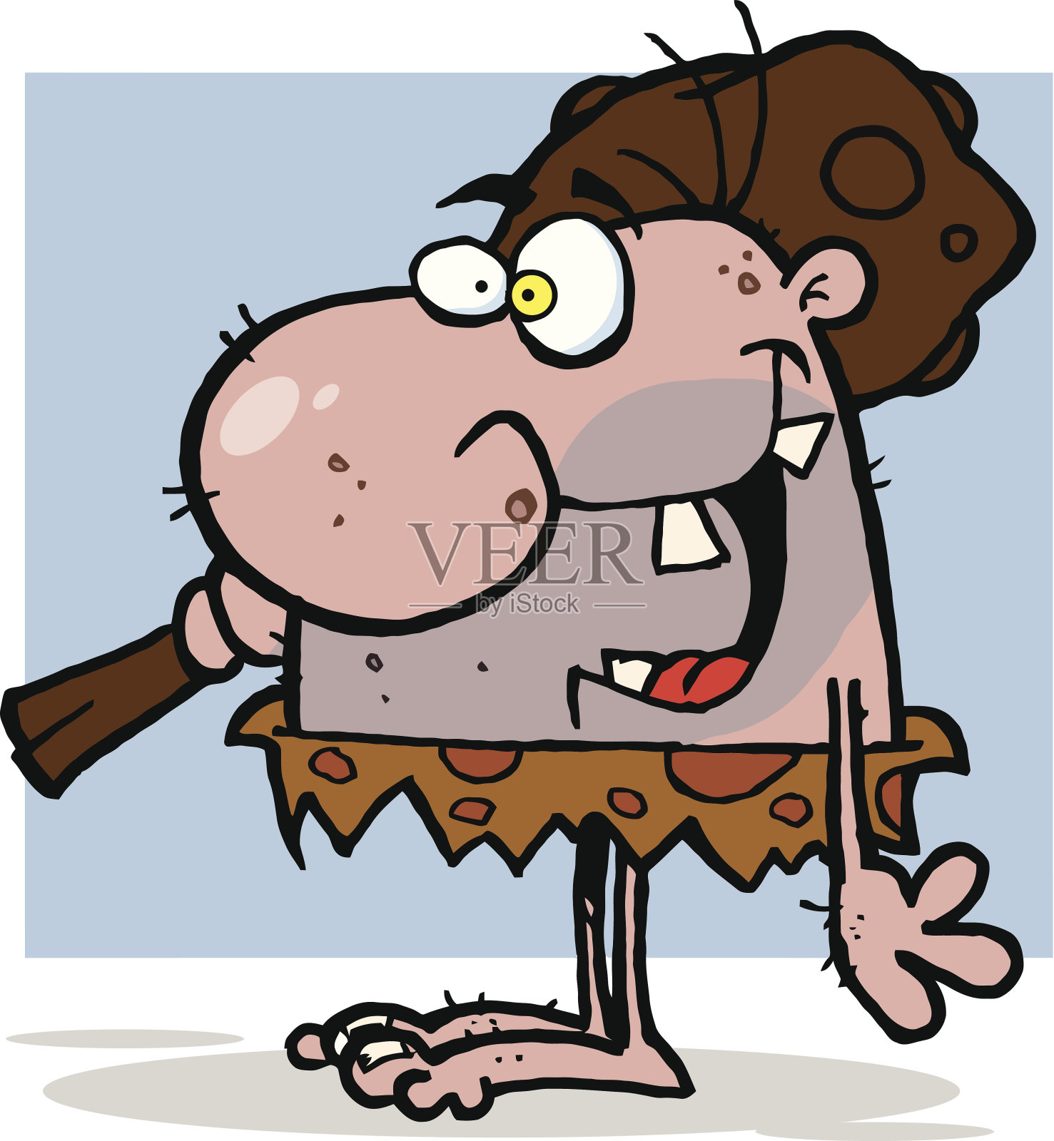 疯狂的穴居人开了一家有背景的俱乐部插画图片素材