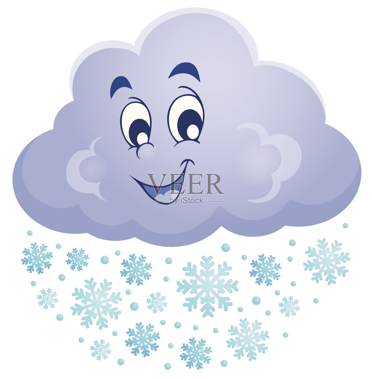 冬季云主题形象插画图片素材