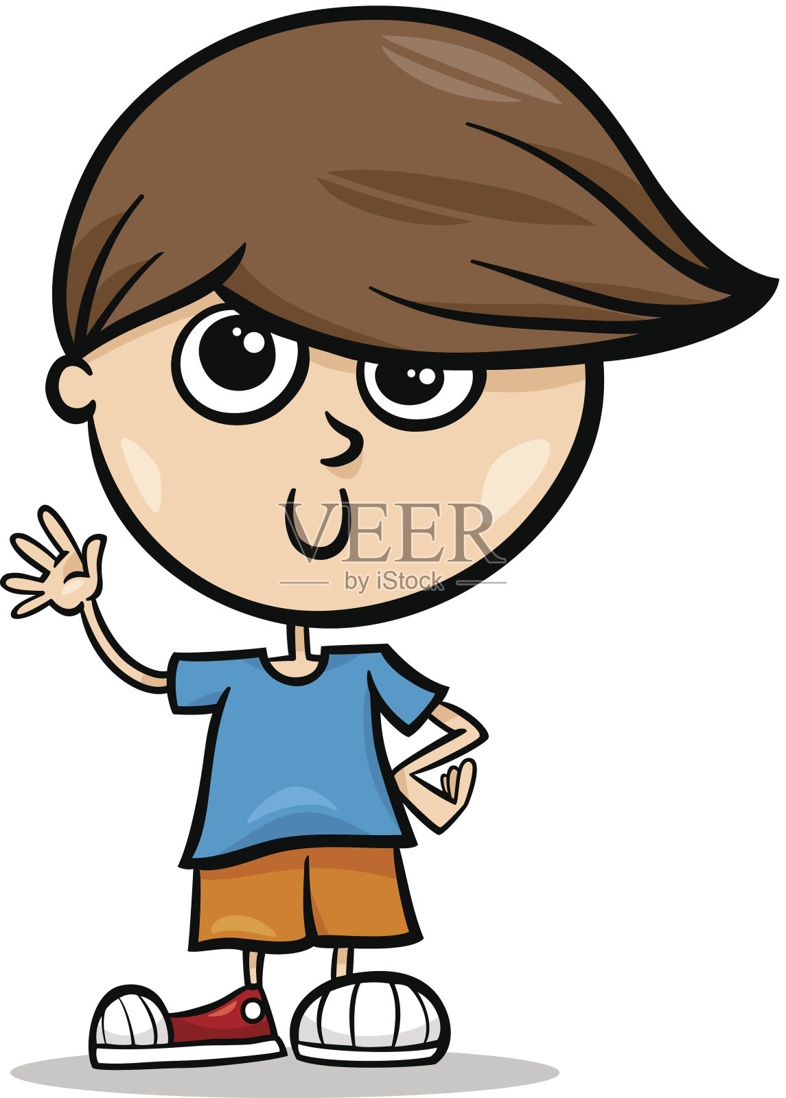 可爱的小男孩卡通插图设计元素图片