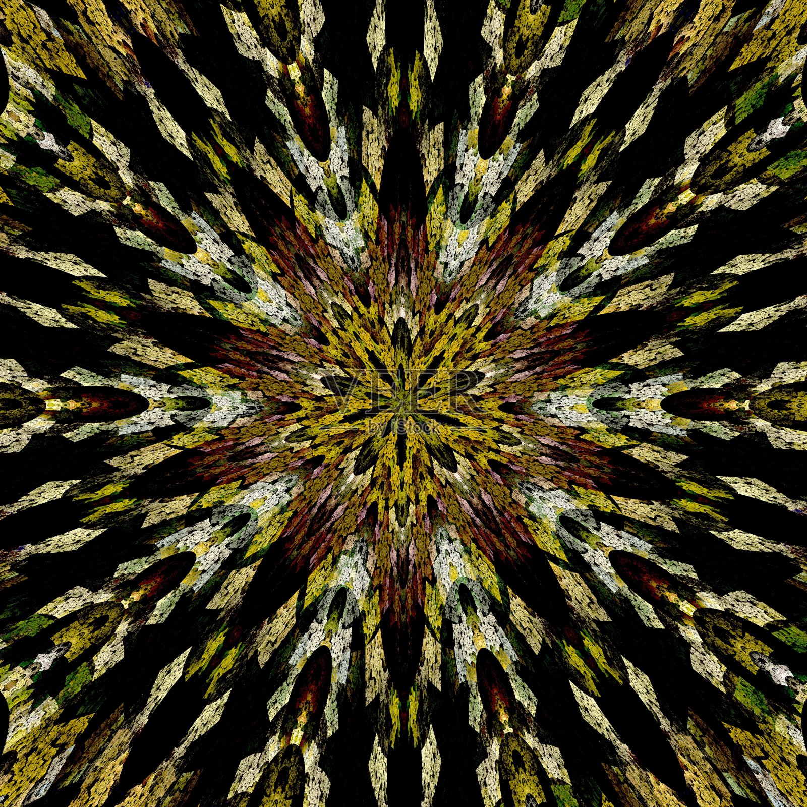 抽象的分形图像，像一个膨化的彩色星花照片摄影图片