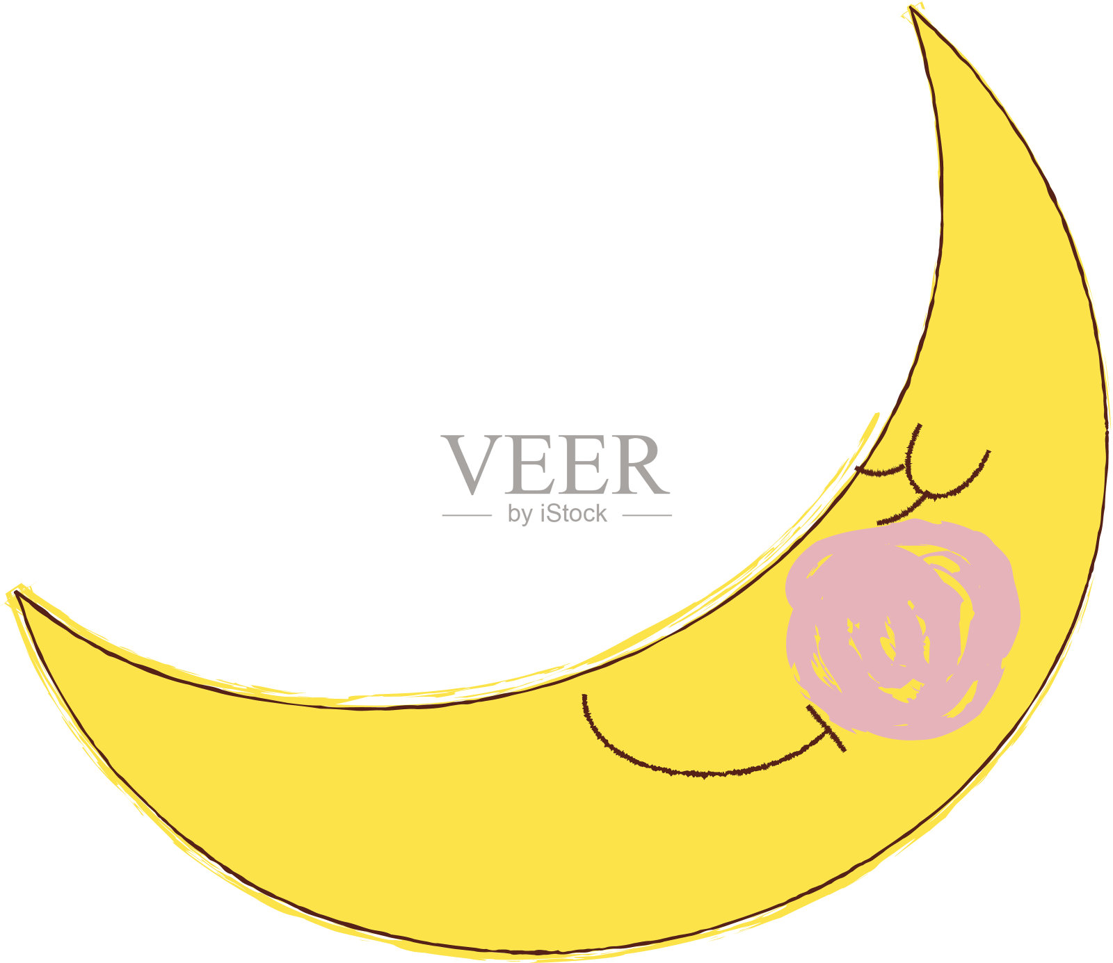 天空中的新月插画图片素材