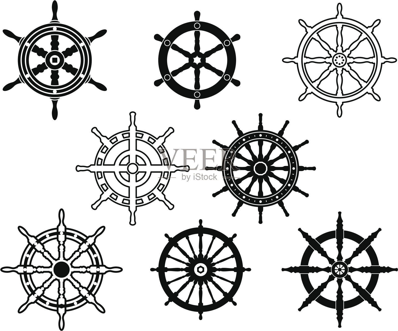 方向盘设置为纹章设计设计元素图片