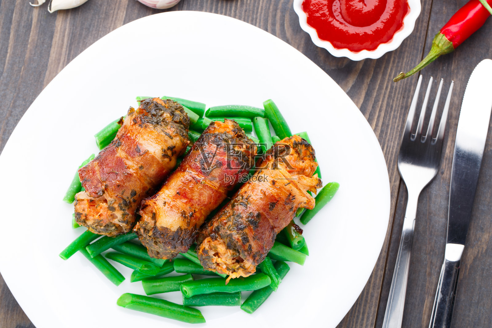 熏肉包裹肉片照片摄影图片