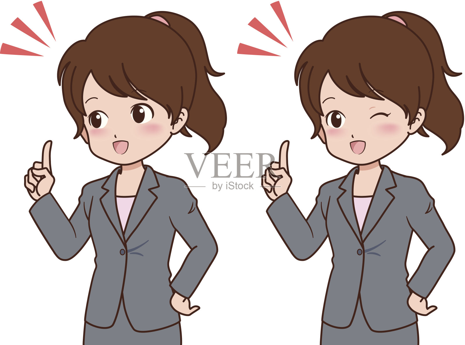 两个年轻的女商人插画图片素材