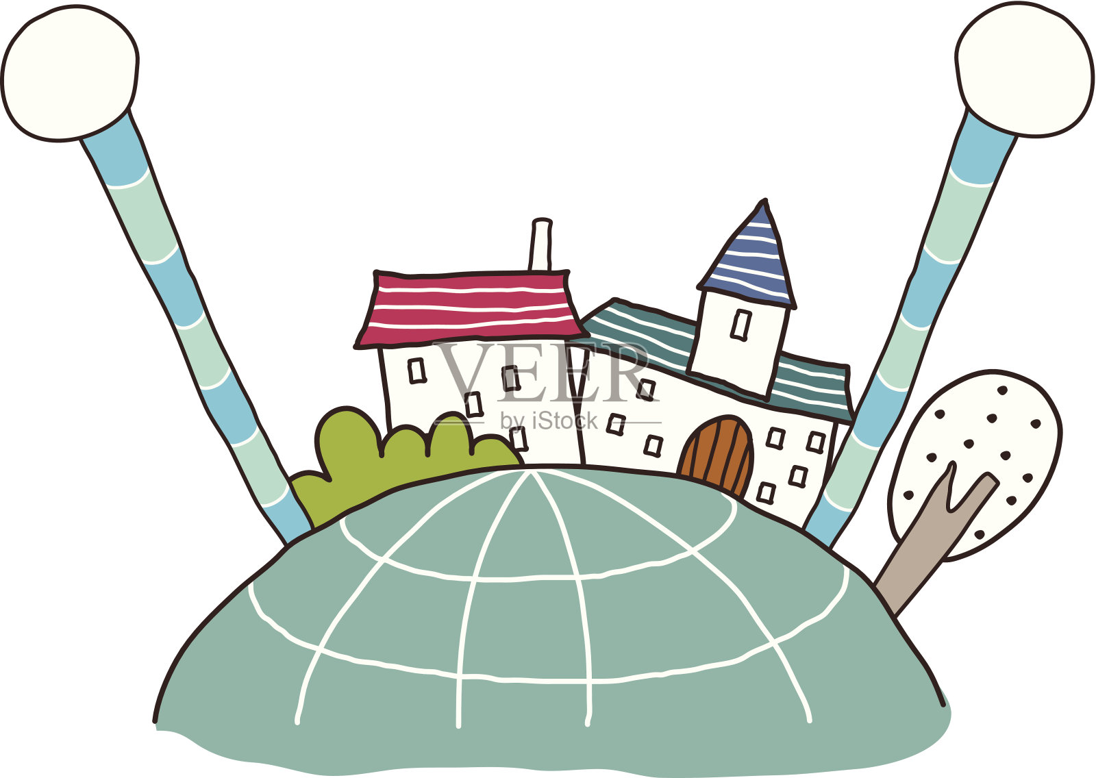 的小镇插画图片素材