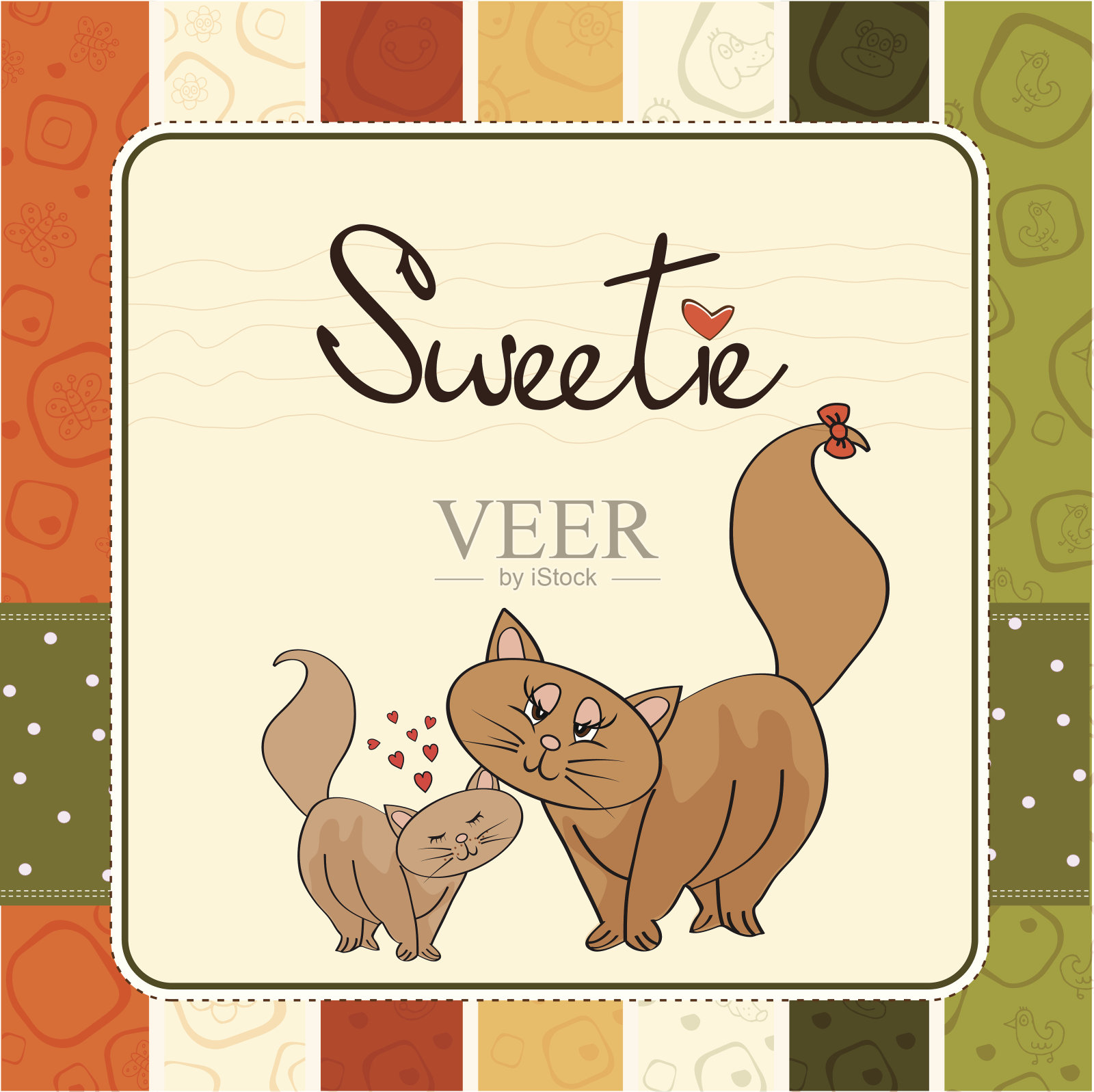 小猫宝宝和妈妈在一起设计模板素材