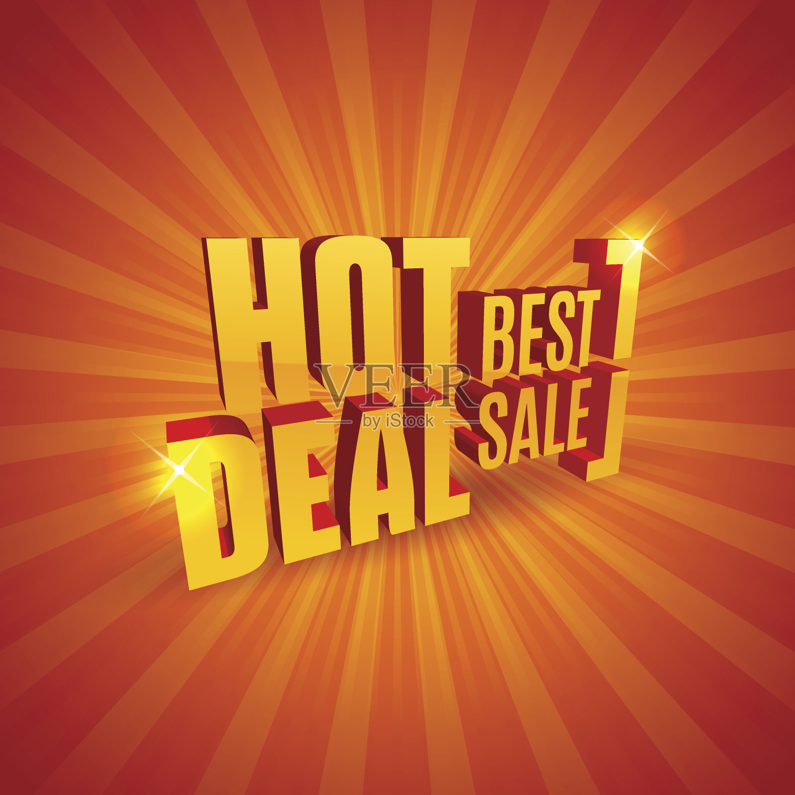 红色3D矢量文本销售折扣价格报价插画图片素材