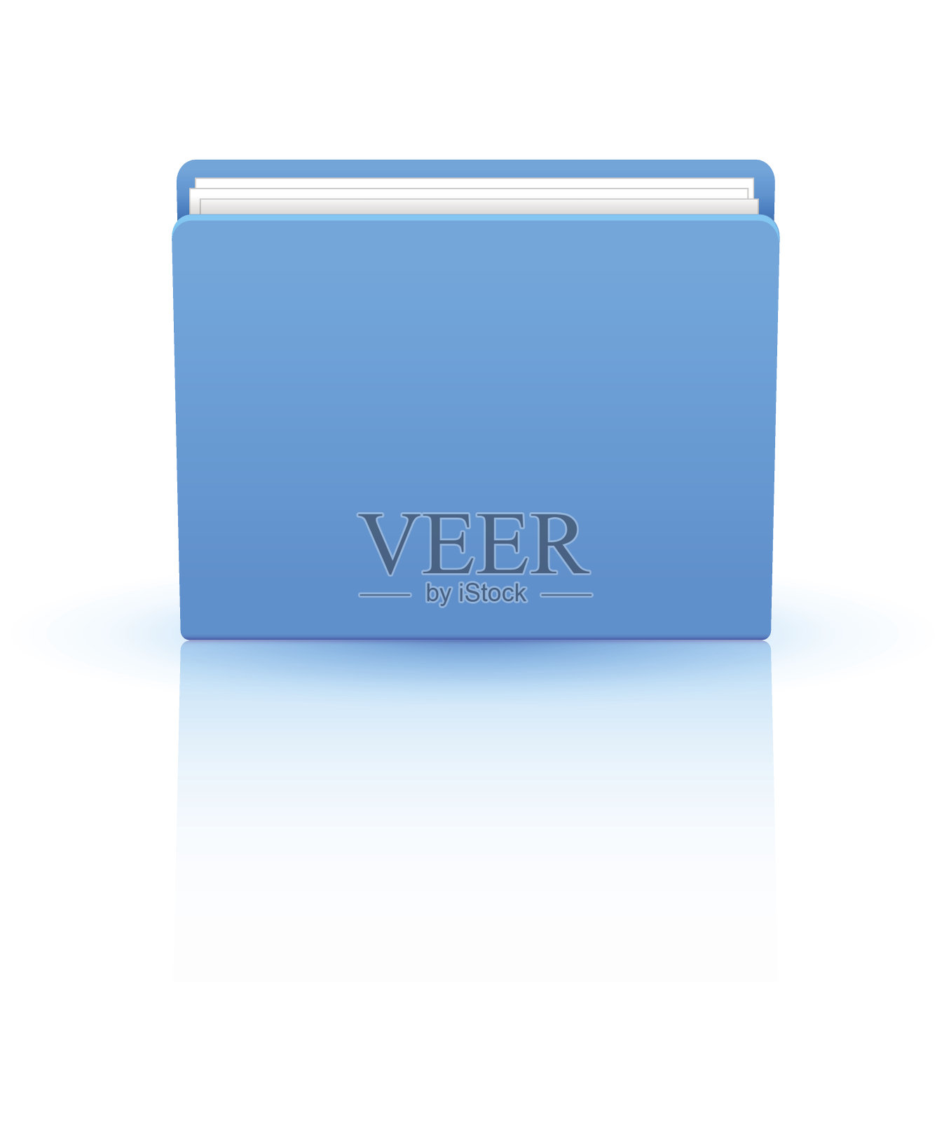 矢量蓝色文件夹孤立的白色背景。Eps10插画图片素材