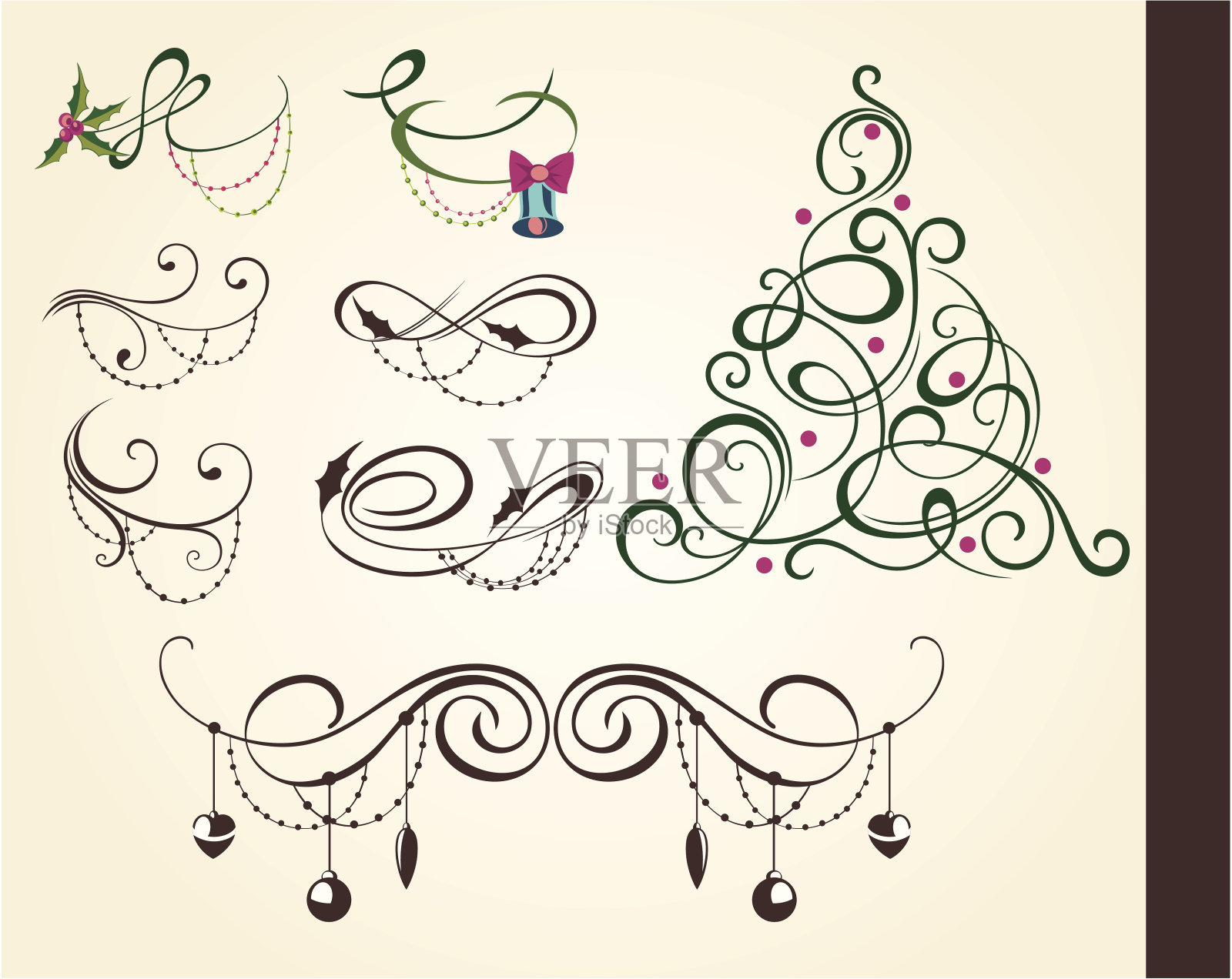 圣诞元素插画图片素材